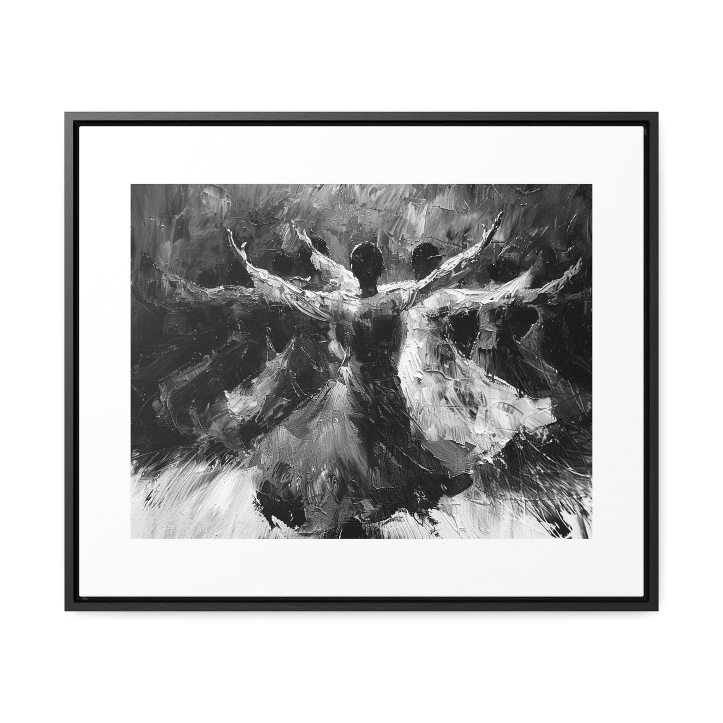 Hearts Wide and Lifted - Framed Canvas b&w Wall Art