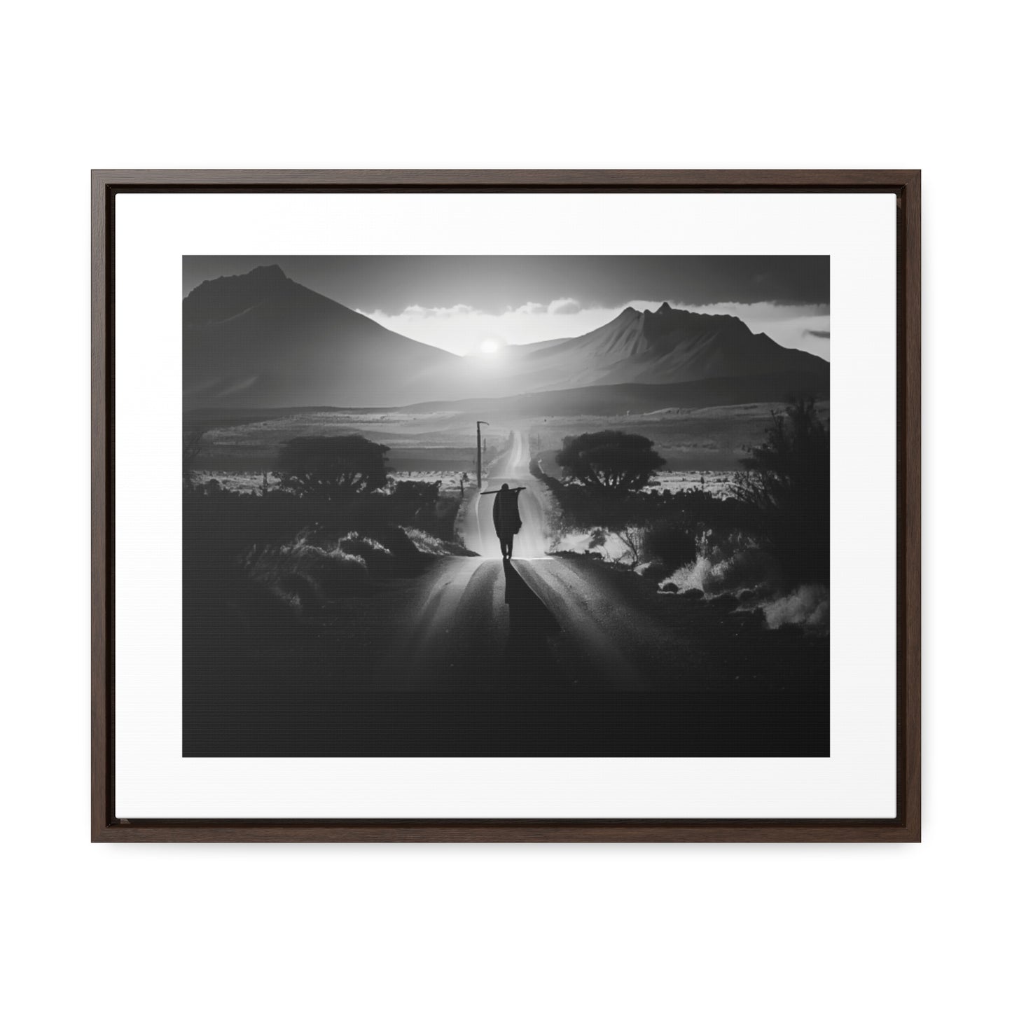 'Not without purpose' - Framed Canvas b&w Wall Art