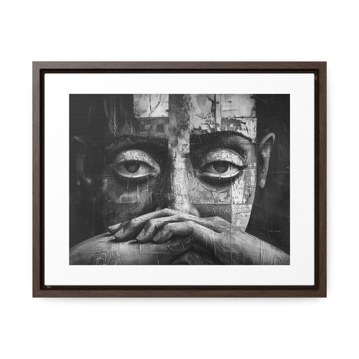 Silent Contemplation - Framed Canvas b&w Wall Art