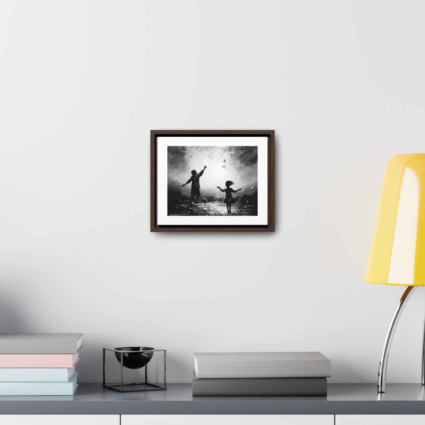 Playing with Light - Framed Canvas b&w Wall Art