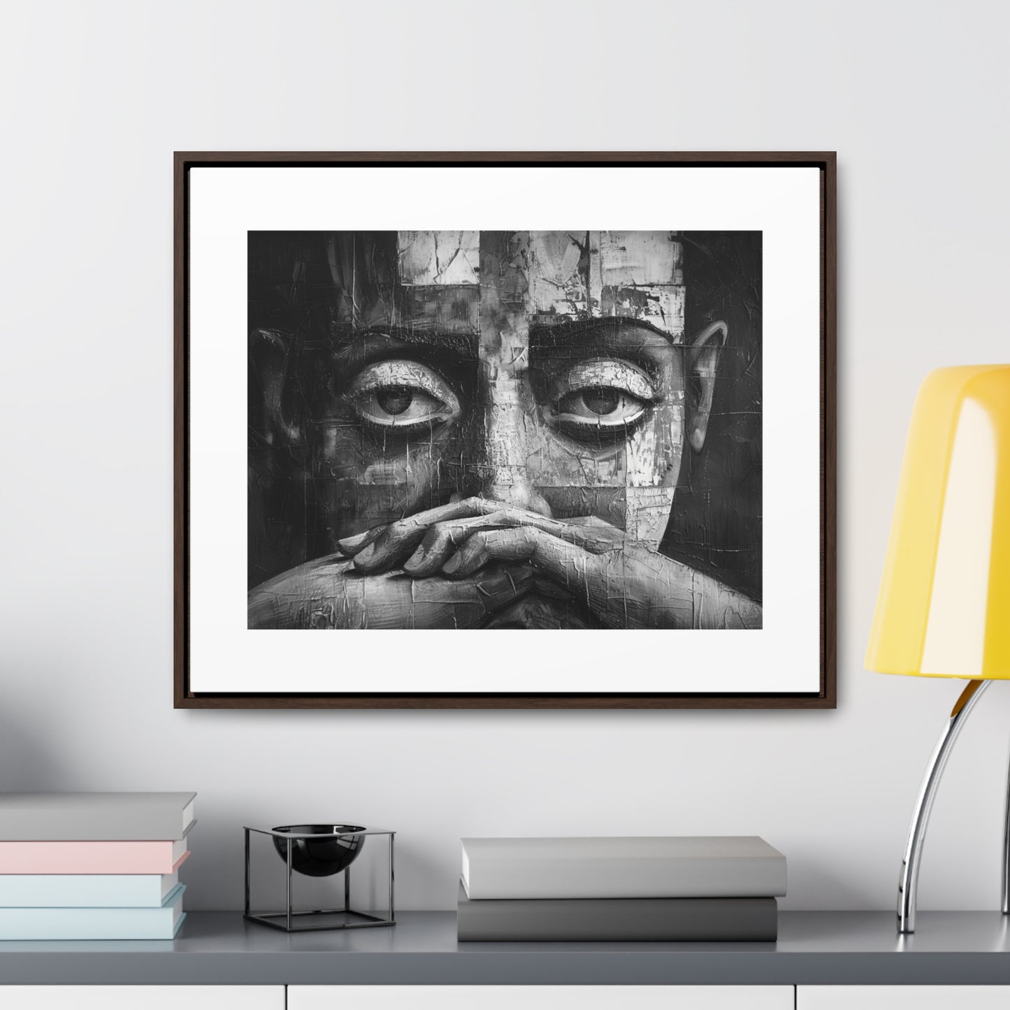 Silent Contemplation - Framed Canvas b&w Wall Art