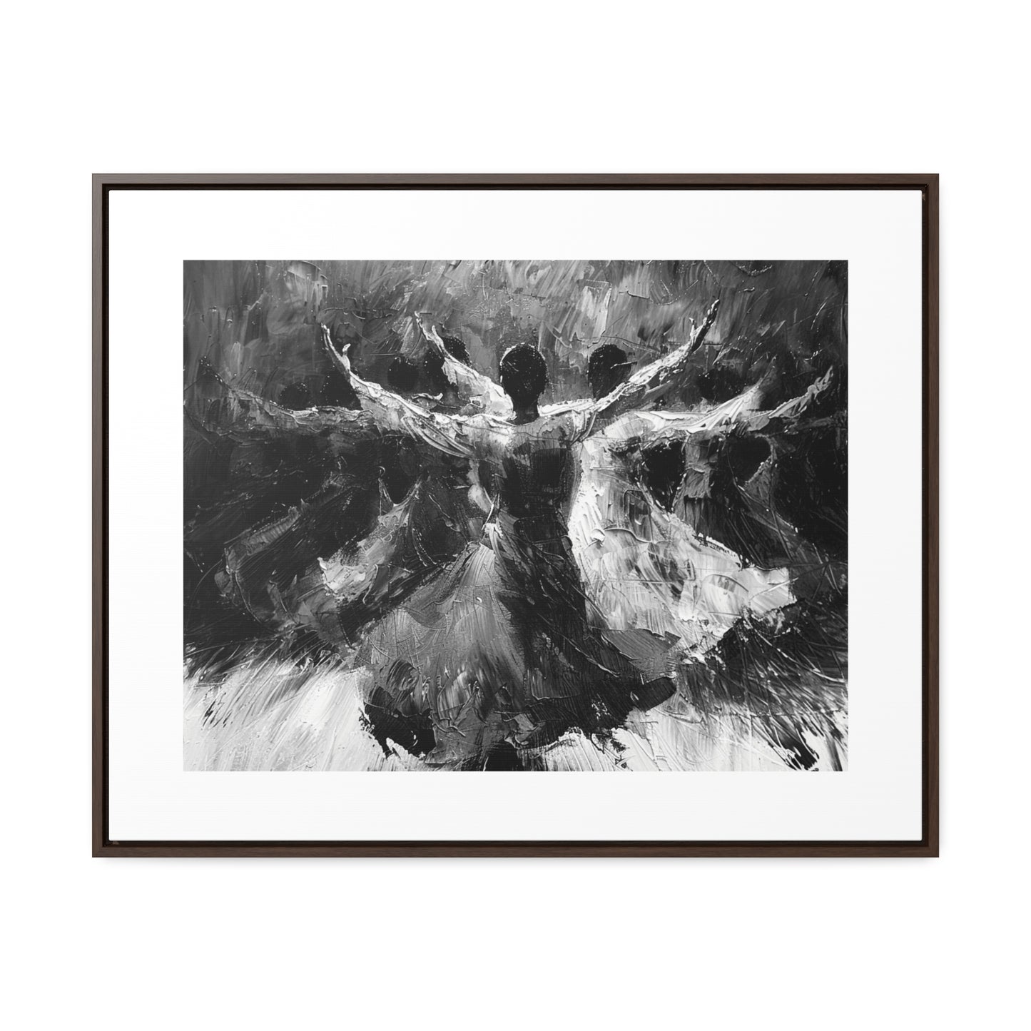 Hearts Wide and Lifted - Framed Canvas b&w Wall Art