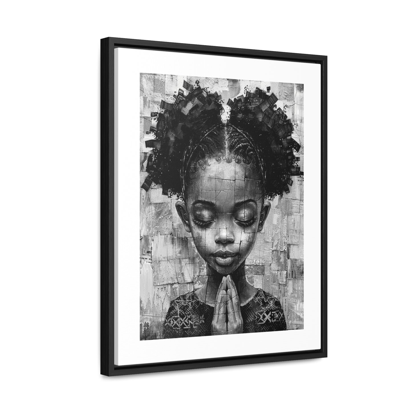 Whispers of Hope - Framed Canvas b&w Wall Art