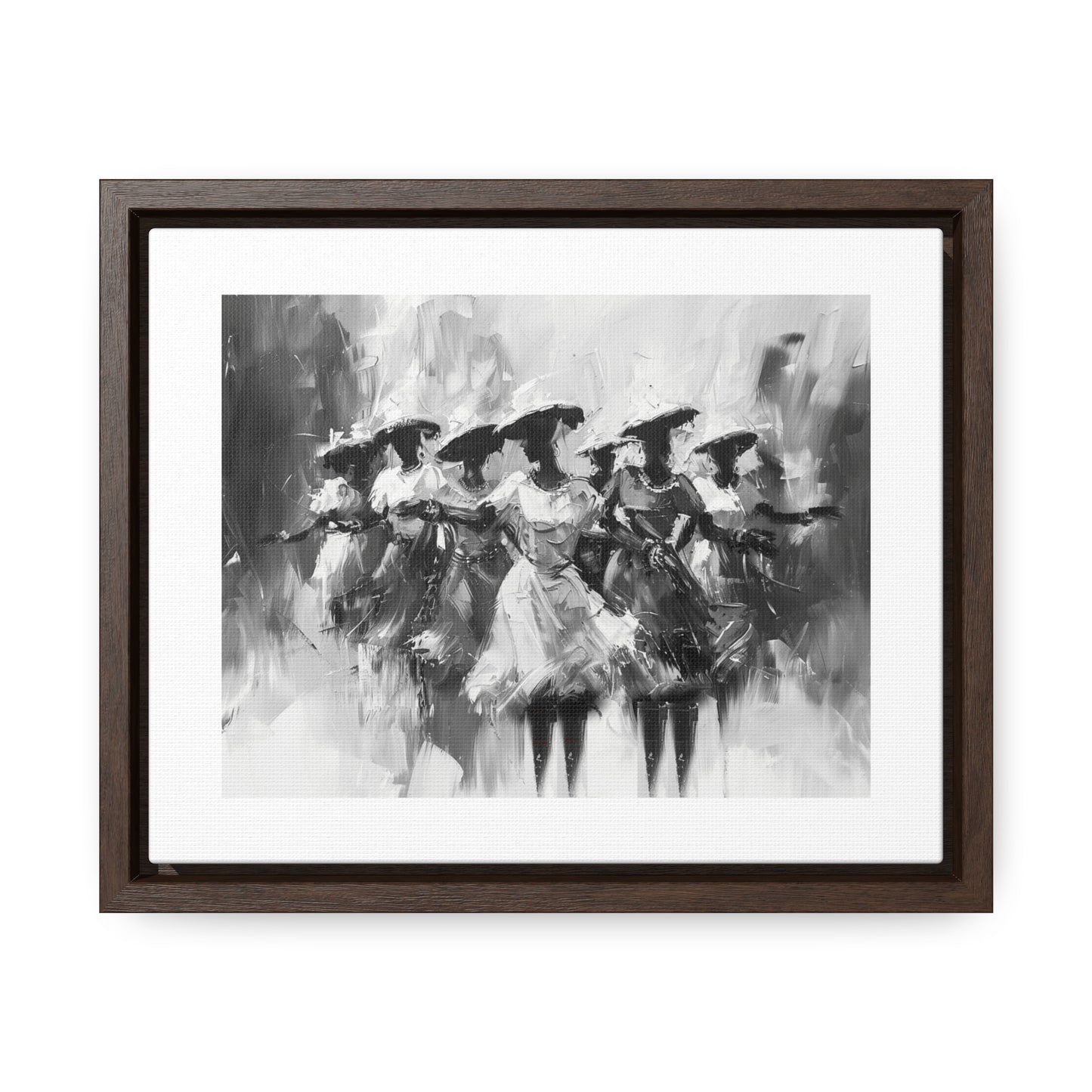 Rhythms of Joy - Framed Canvas b&w Wall Art