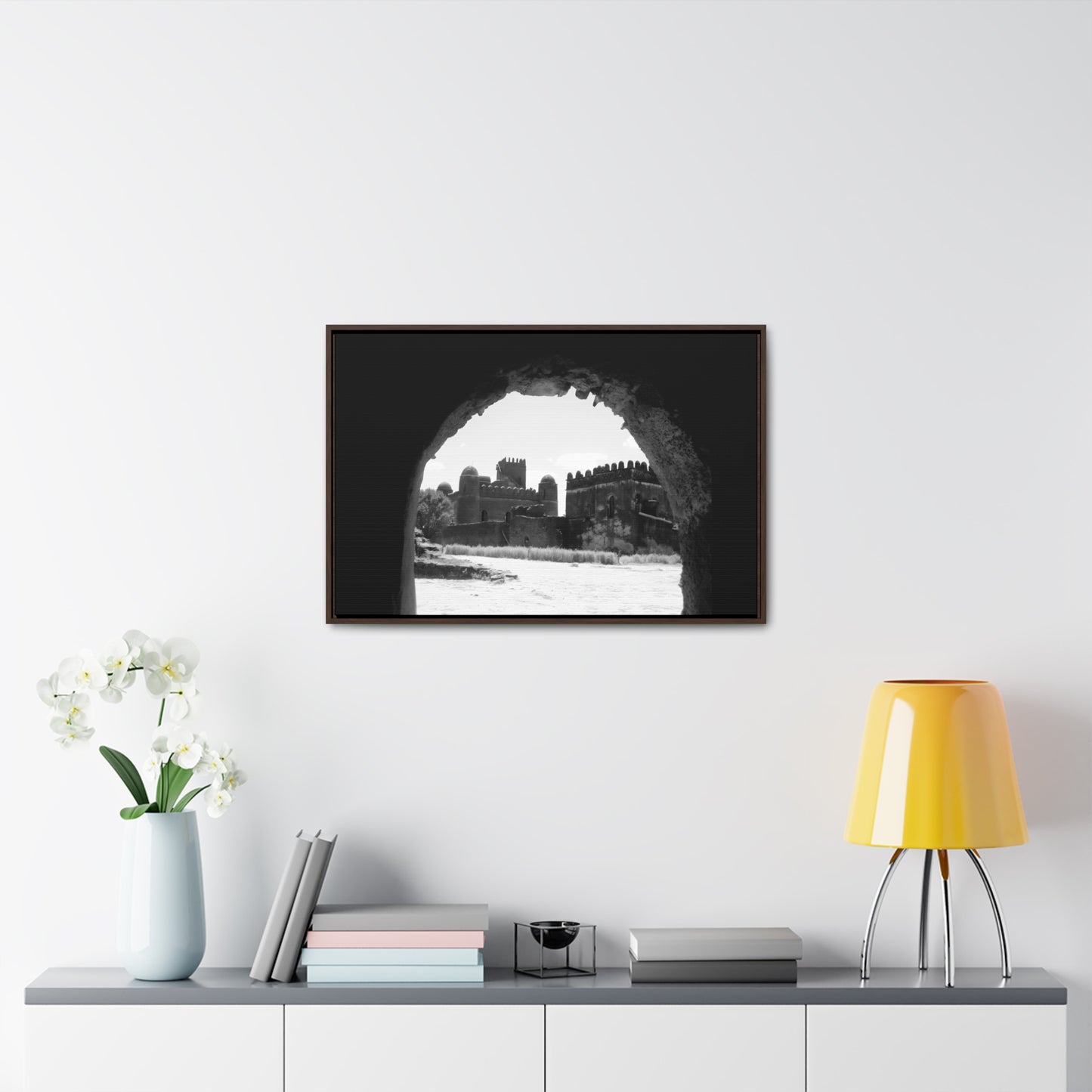 Through the Lion's Jaws - Framed Canvas Photography b&w