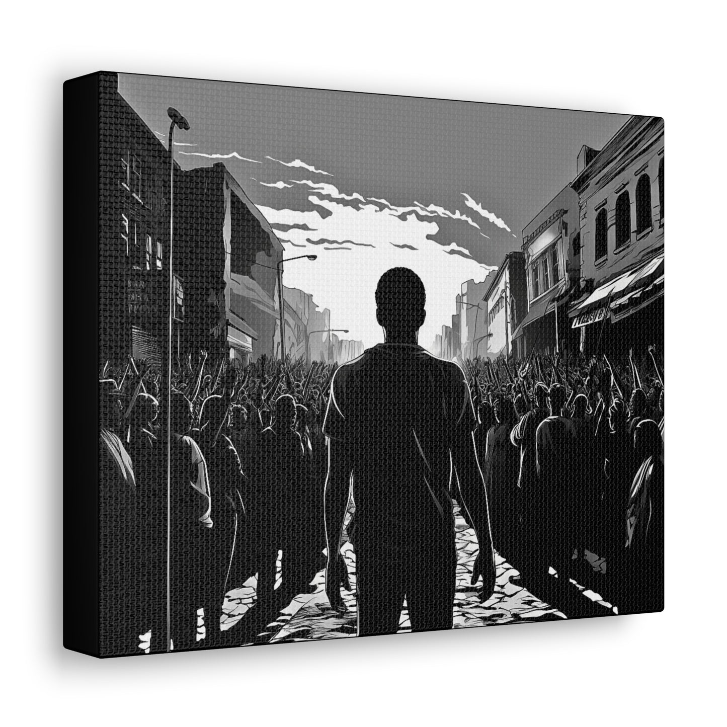 ሳይደፈርስ አይጠራም - Canvas b&w Wall Art