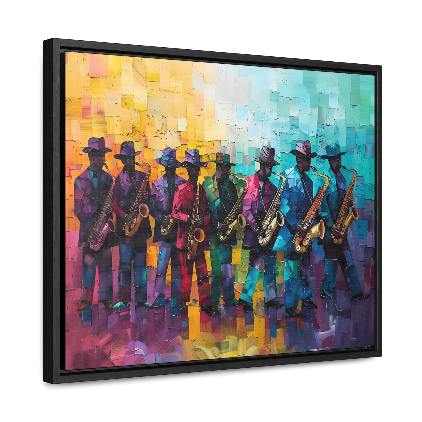 Sax Clan Harmony - Framed Canvas Wall Art