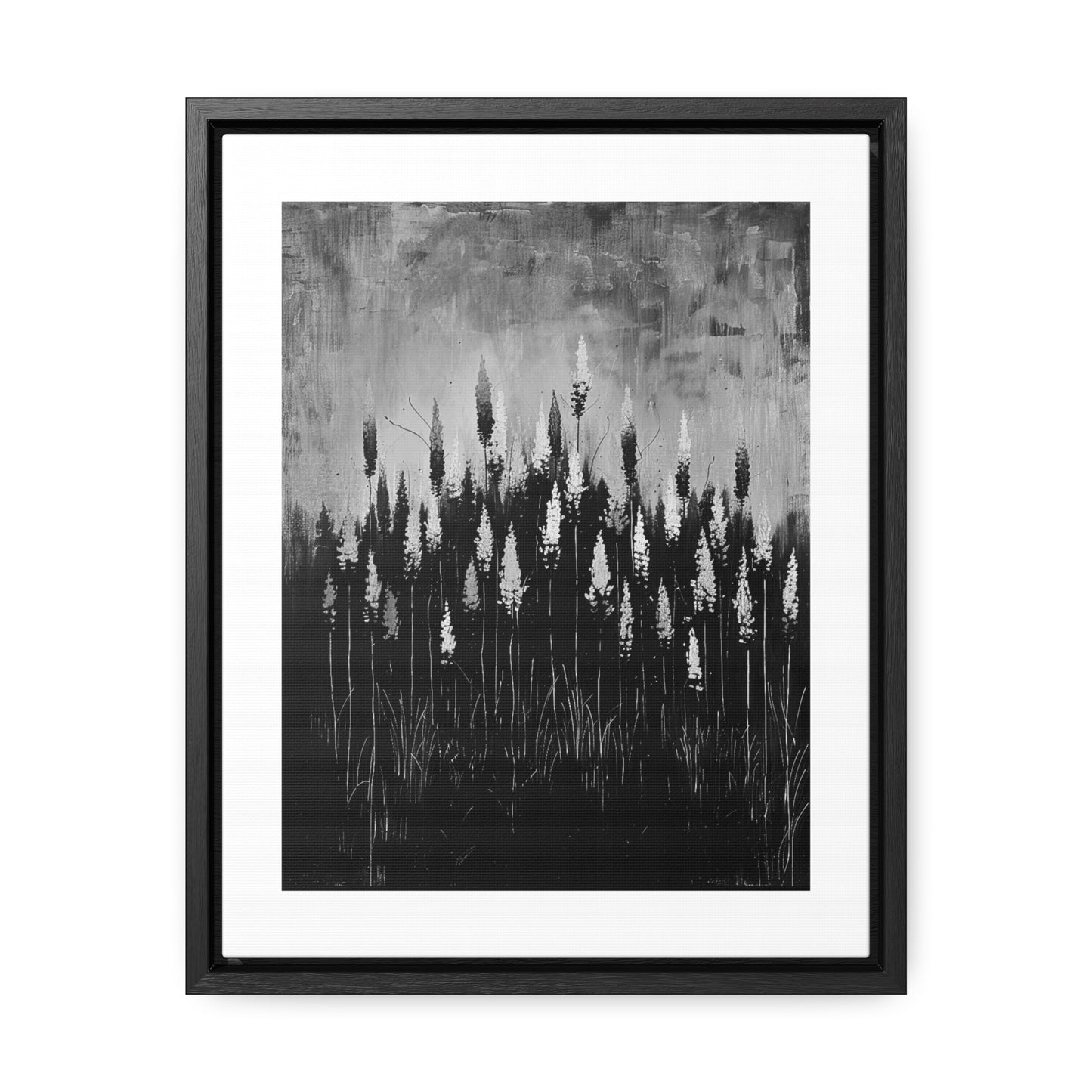 The Calm Before the Bloom - Framed Canvas b&w Wall Art