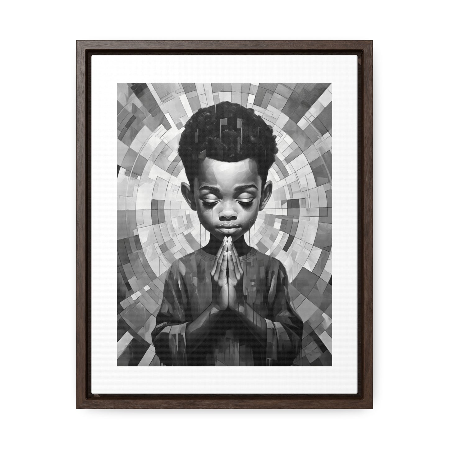 Radiance of Grace - Framed Canvas b&w Wall Art