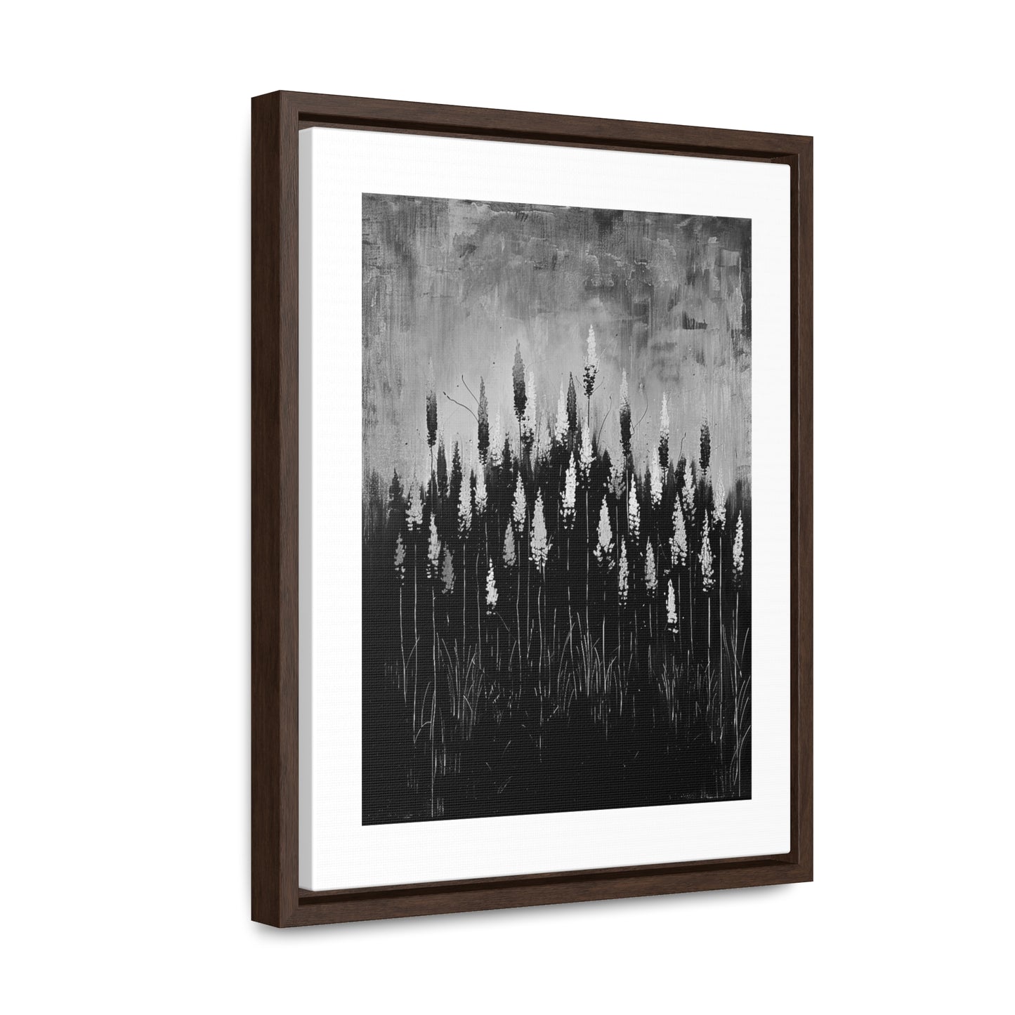 The Calm Before the Bloom - Framed Canvas b&w Wall Art