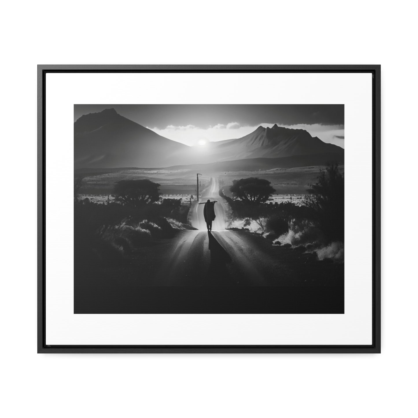 'Not without purpose' - Framed Canvas b&w Wall Art
