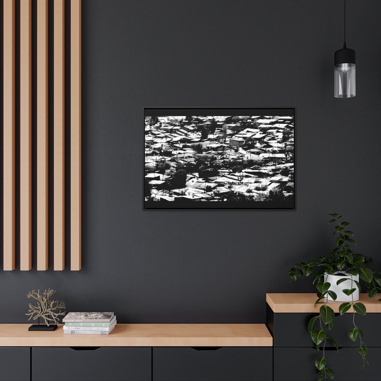 The Hood: a Mercato Mosaic - Framed Canvas b&w Photography