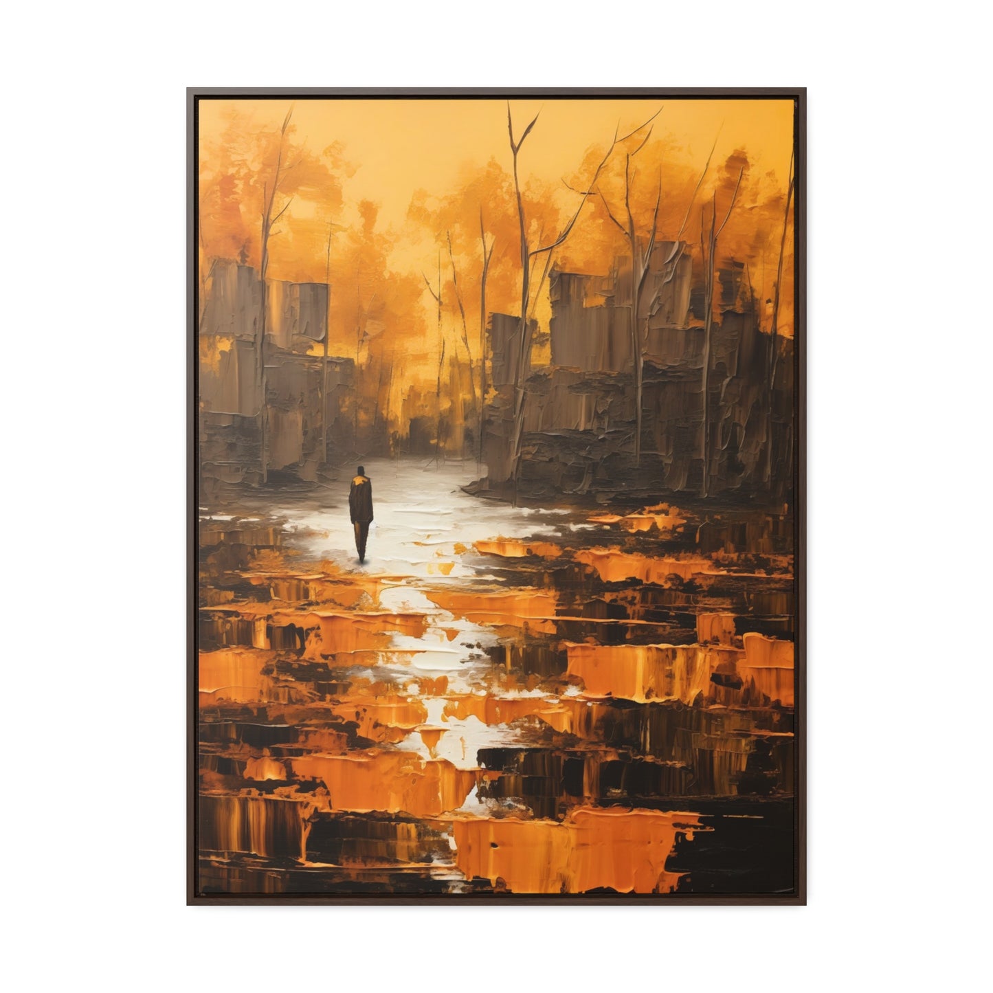 Solitude's Wisdom - Framed Canvas Wall Art
