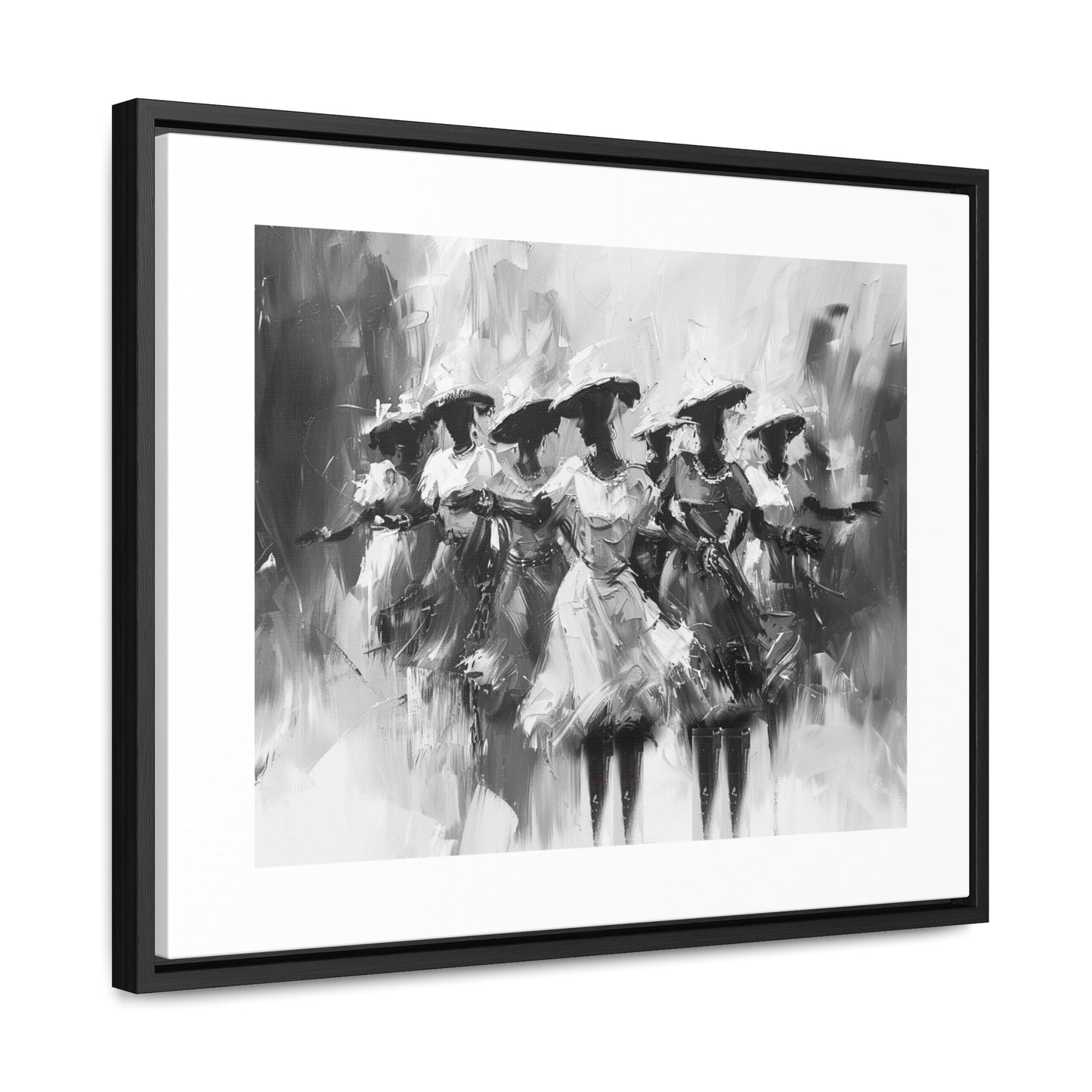 Rhythms of Joy - Framed Canvas b&w Wall Art