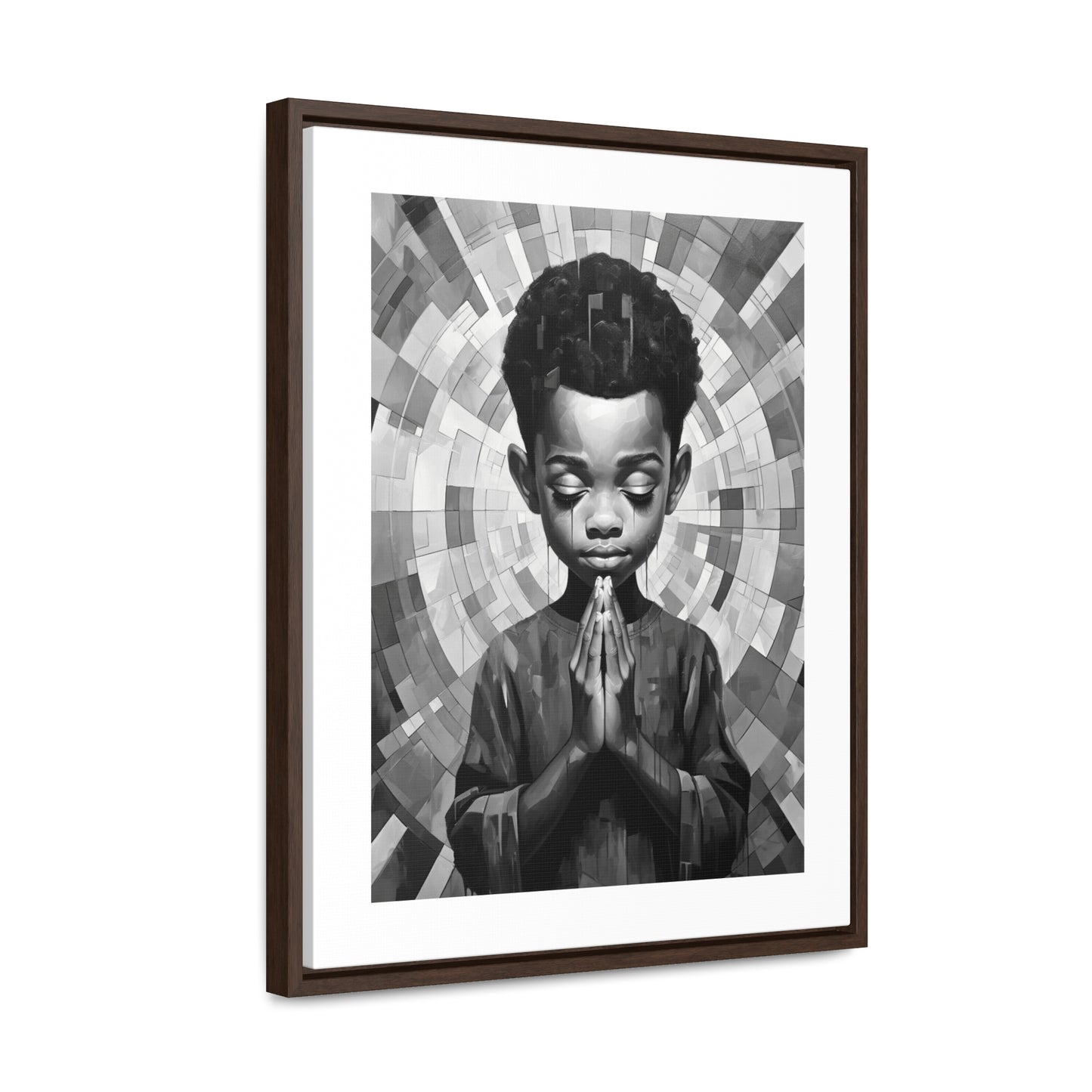 Radiance of Grace - Framed Canvas b&w Wall Art