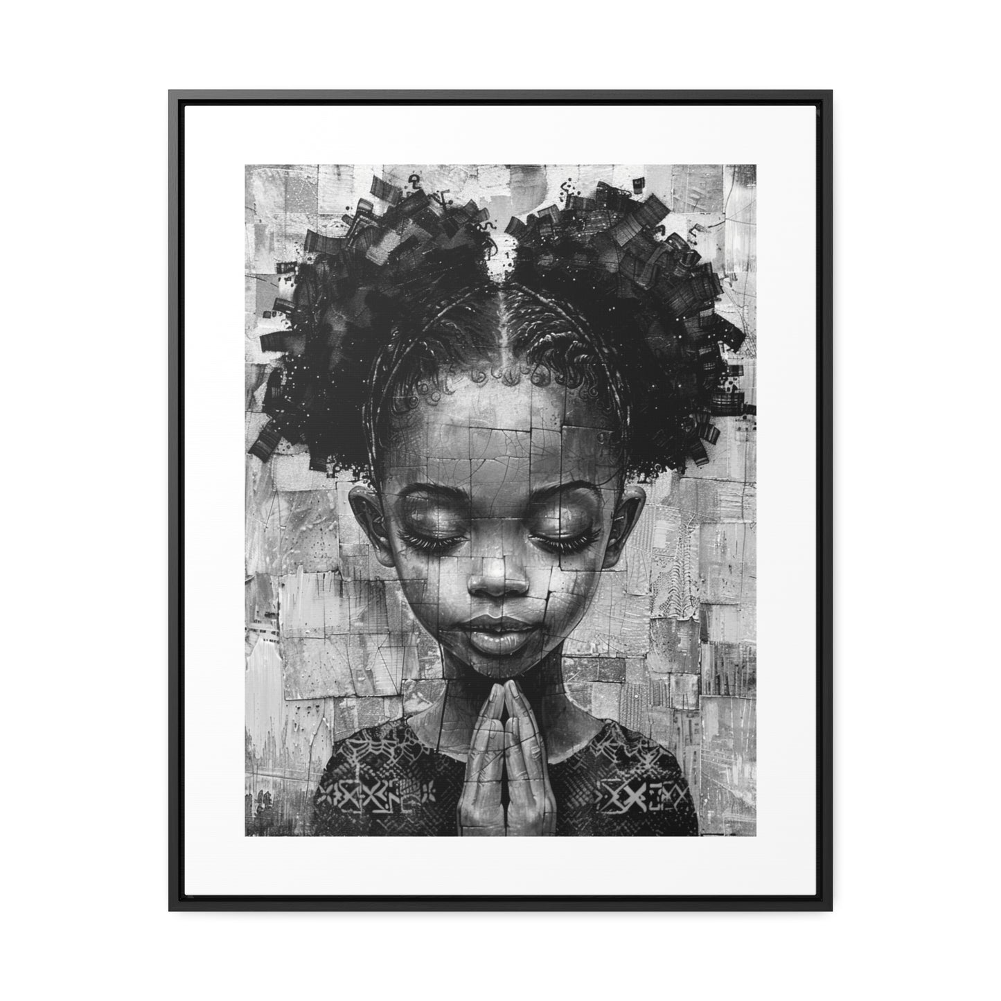 Whispers of Hope - Framed Canvas b&w Wall Art