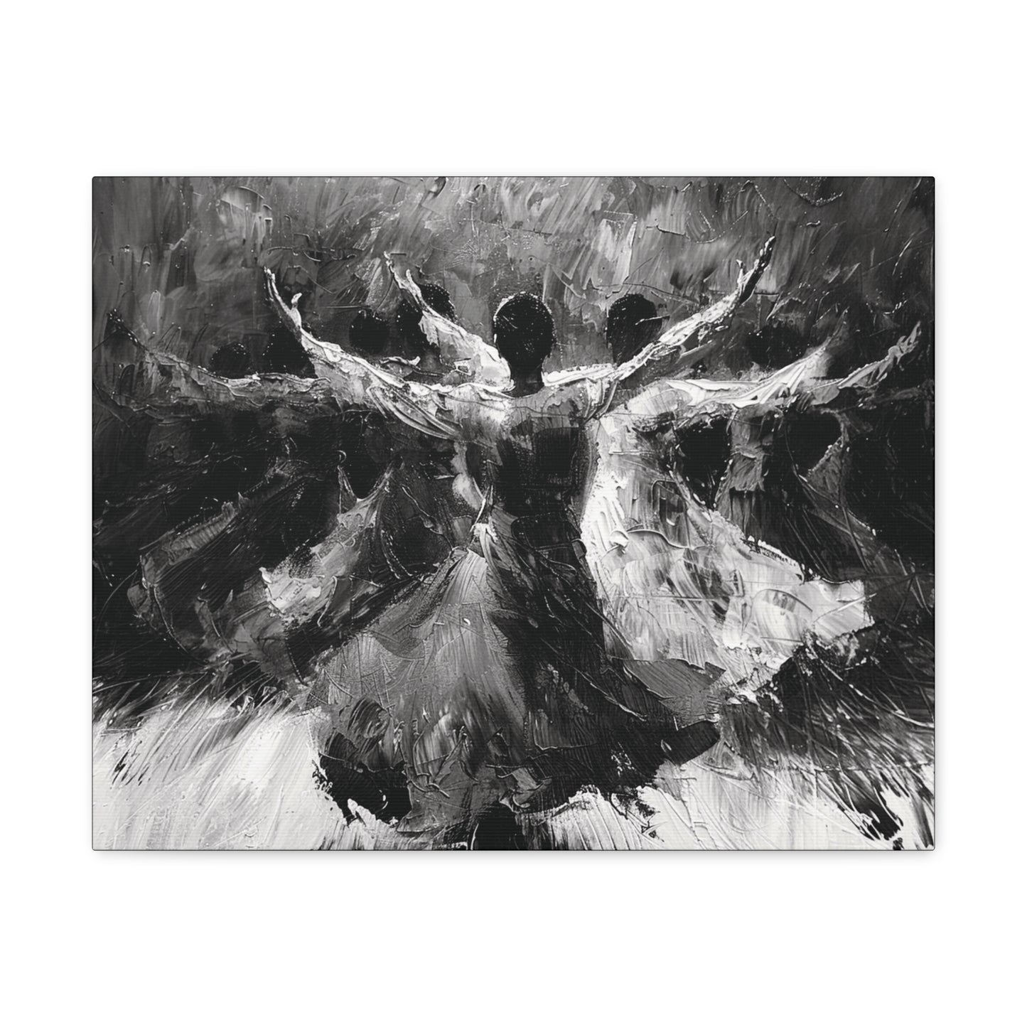 Hearts Wide and Lifted - Canvas b&w Wall Art