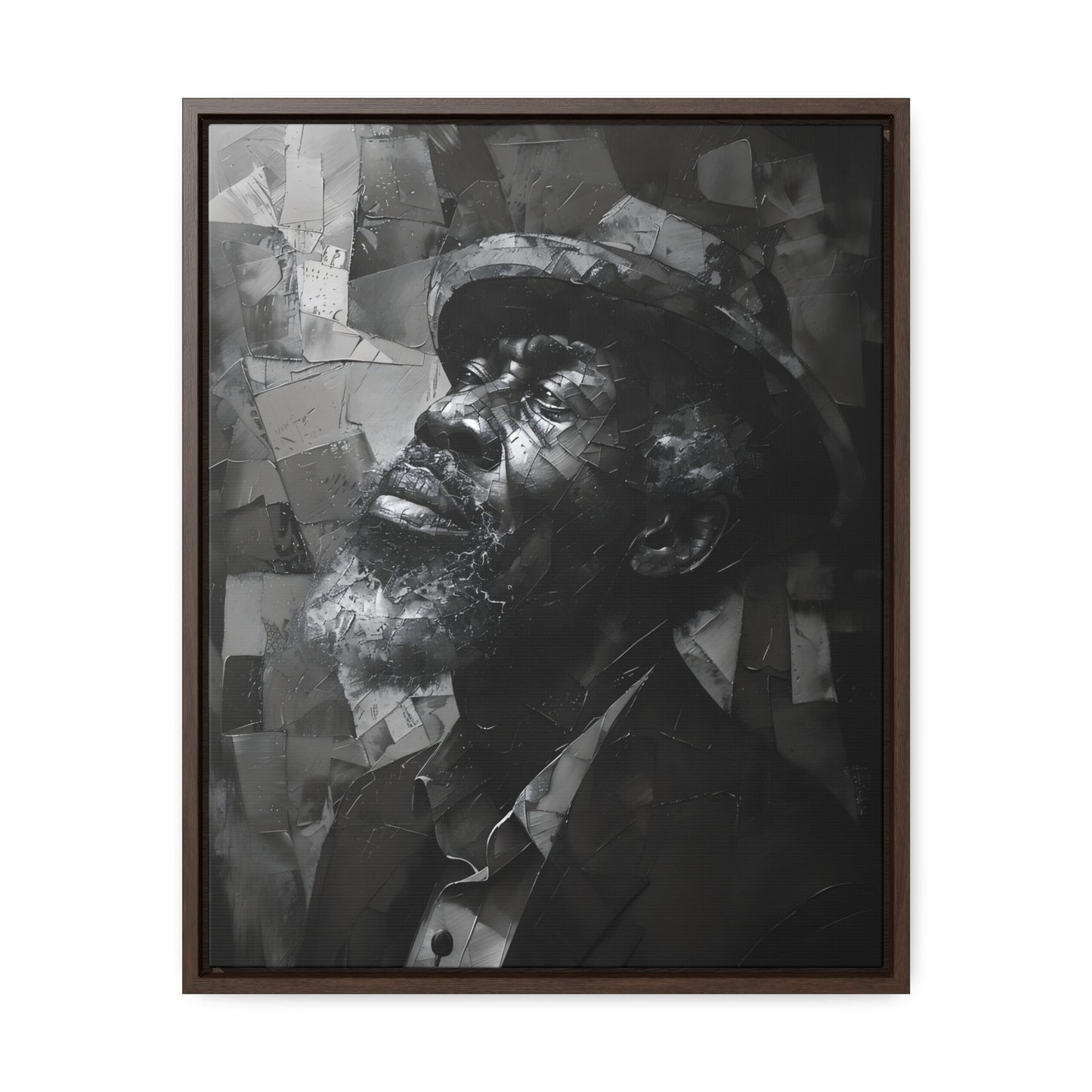 Gratitude's Whisper ተመስገን አምላኬ - Framed Canvas b&w Wall Art