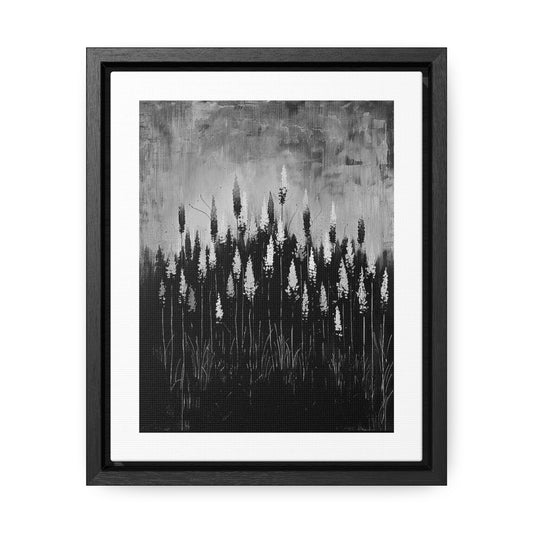 The Calm Before the Bloom - Framed Canvas b&w Wall Art