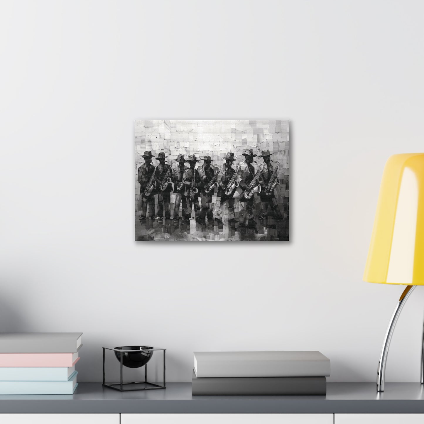 Sax Clan Harmony - Canvas b&w Wall Art