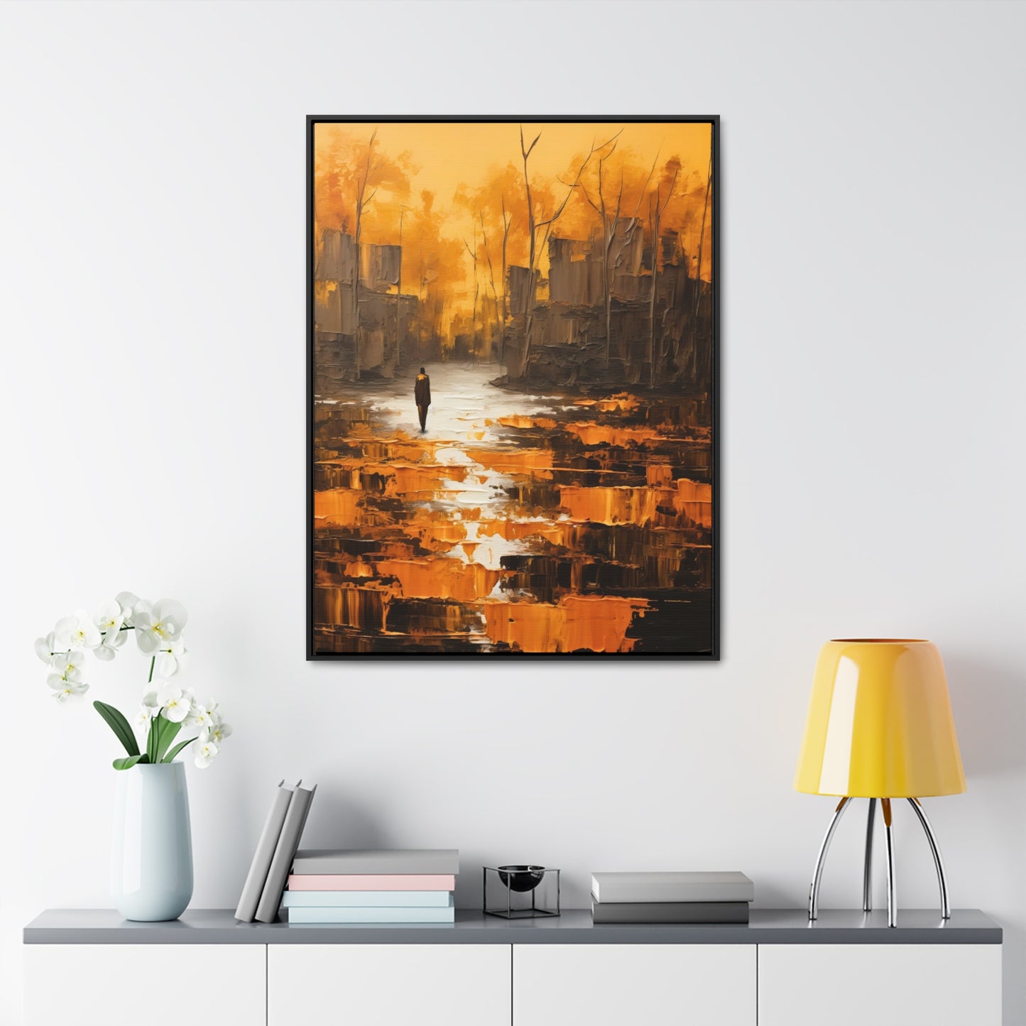 Solitude's Wisdom - Framed Canvas Wall Art