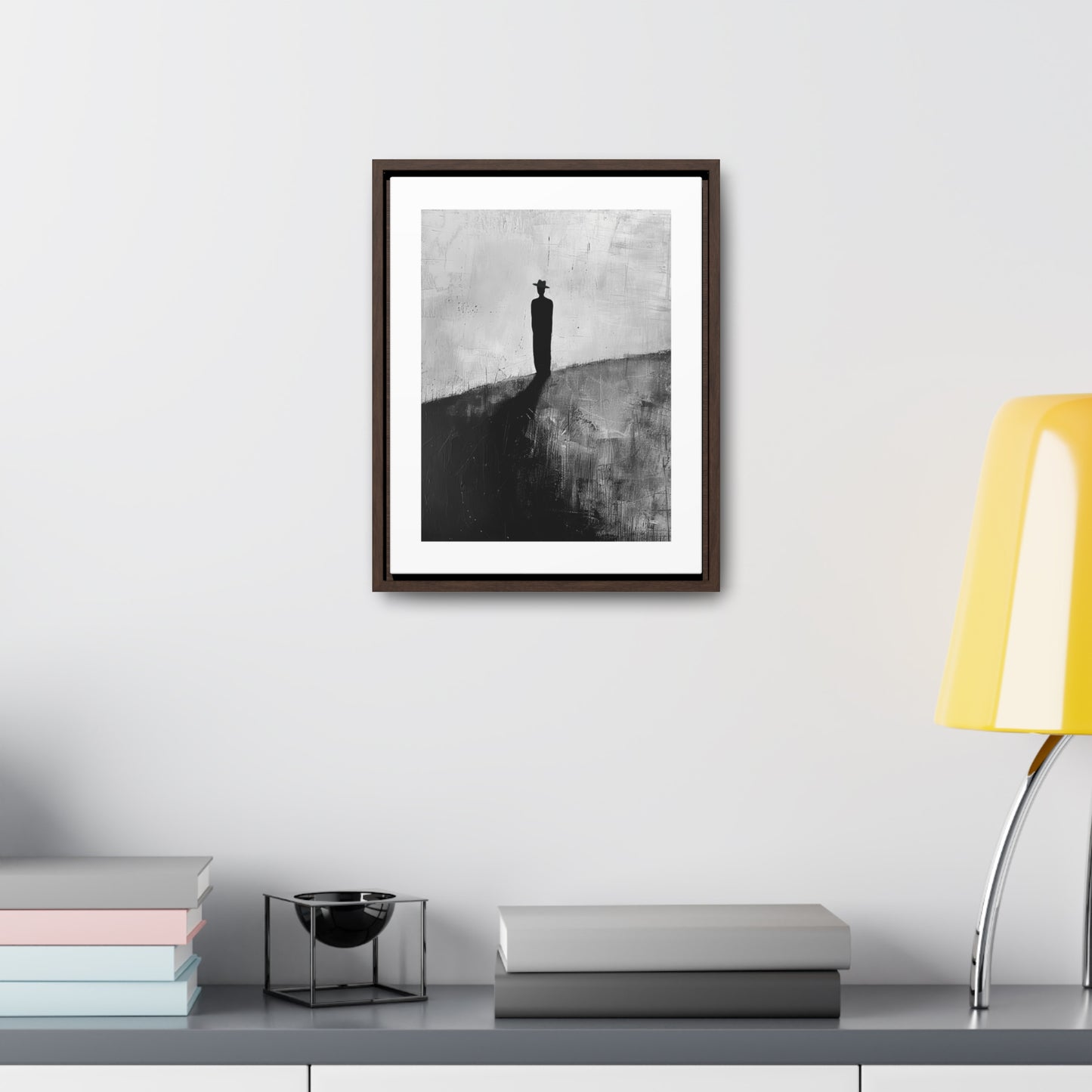 Alone, not Lonely - Framed Canvas Wall b&w Art