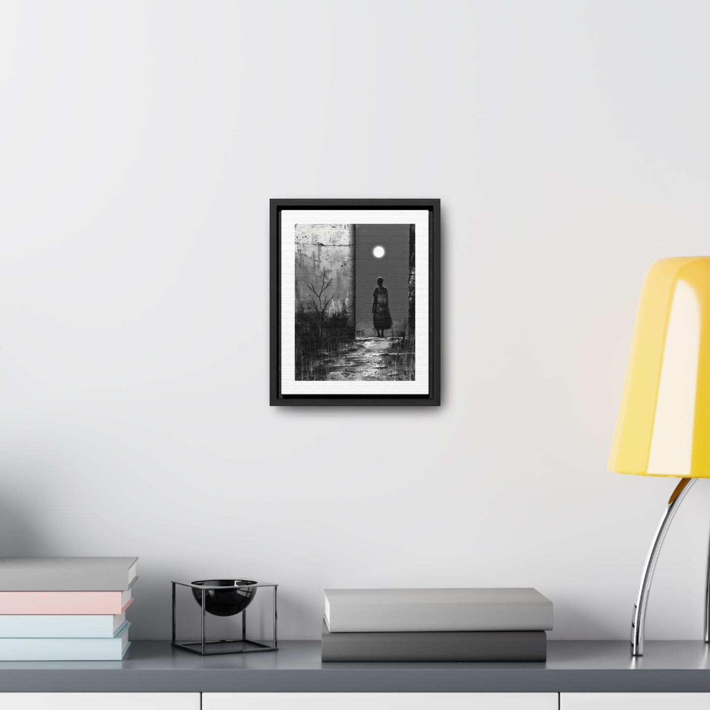Turned the Corner - Framed Canvas b&w Wall Art