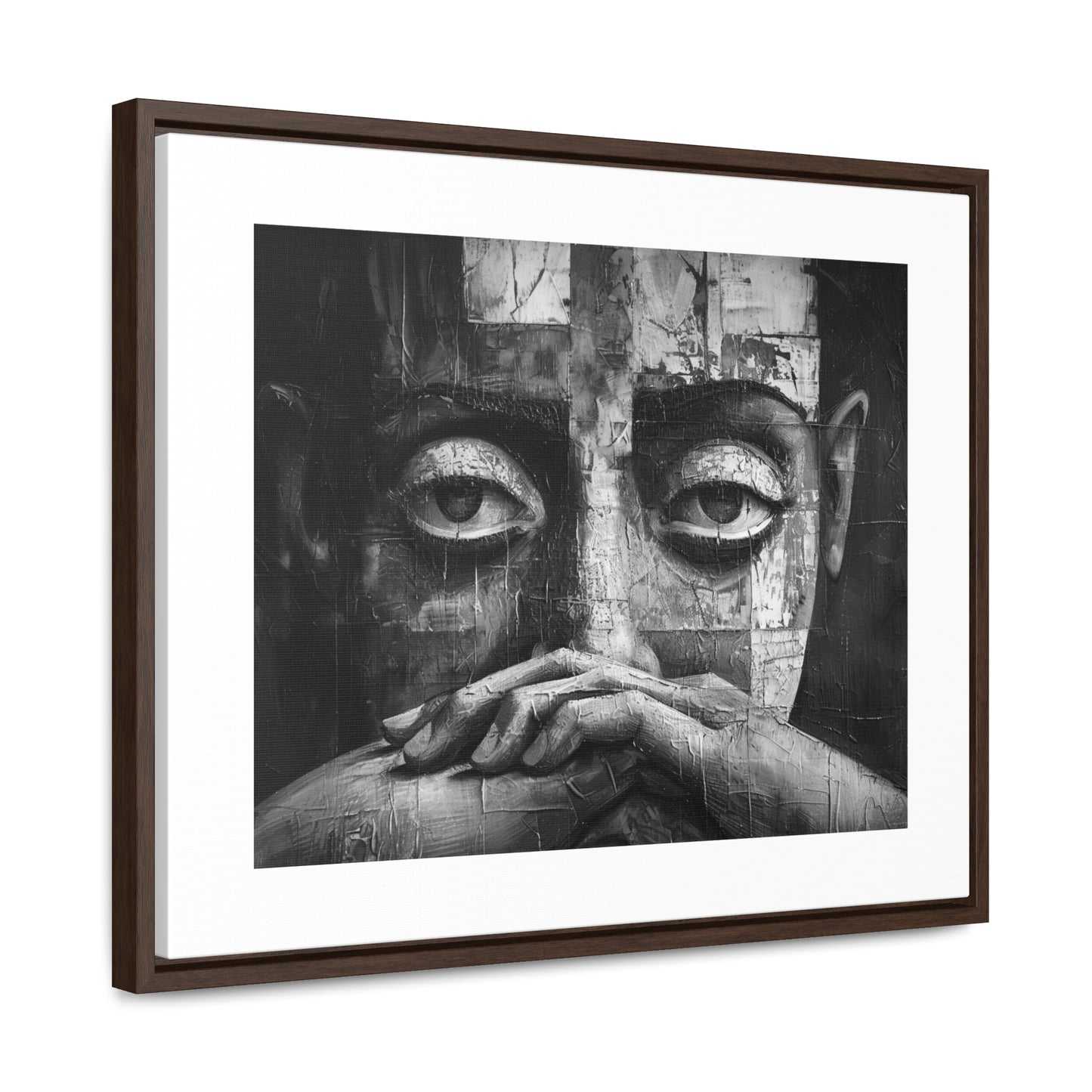 Silent Contemplation - Framed Canvas b&w Wall Art