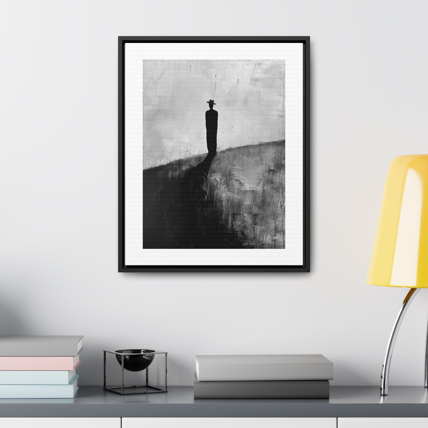 Alone, not Lonely - Framed Canvas Wall b&w Art