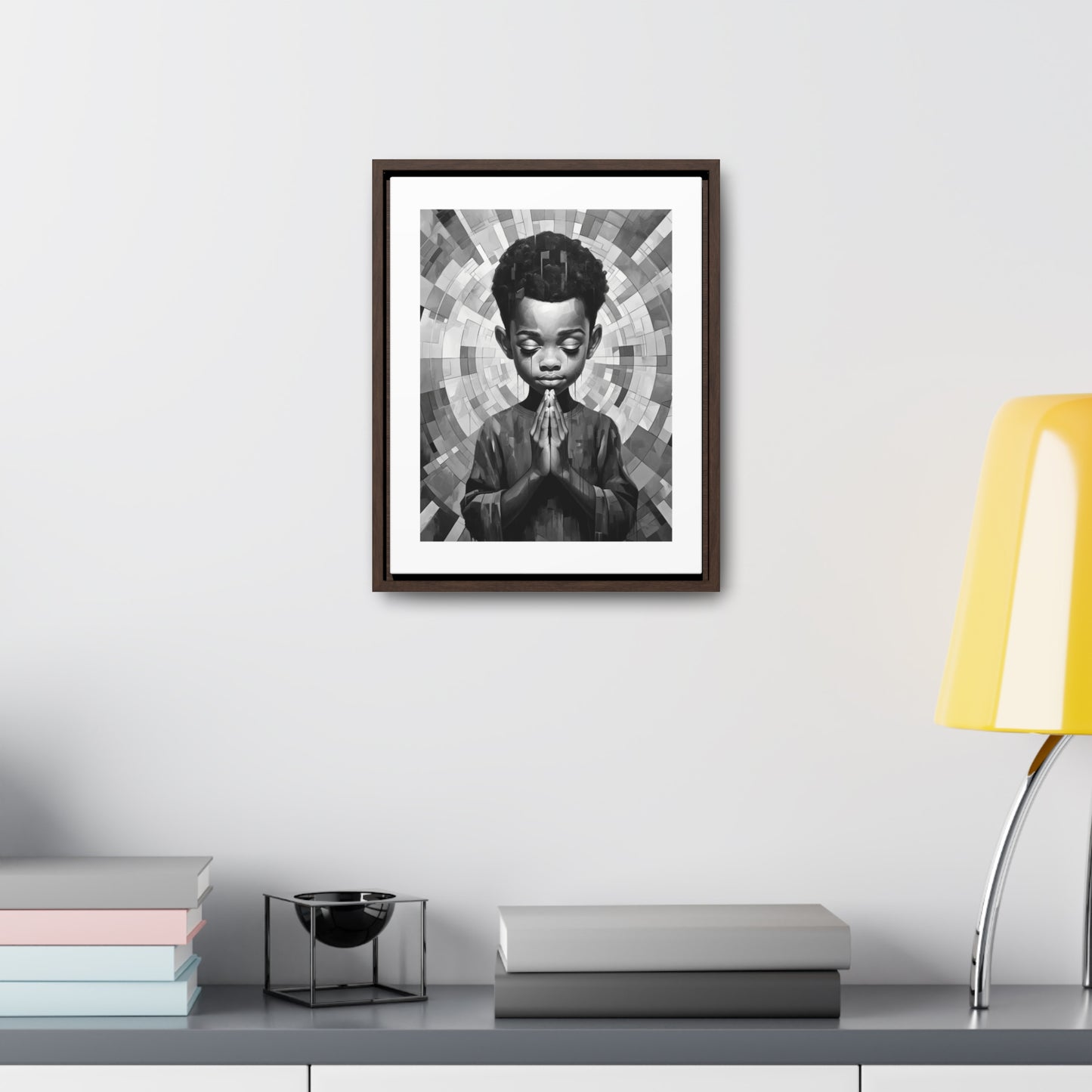 Radiance of Grace - Framed Canvas b&w Wall Art