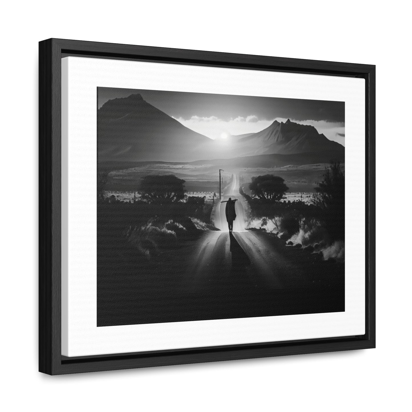'Not without purpose' - Framed Canvas b&w Wall Art