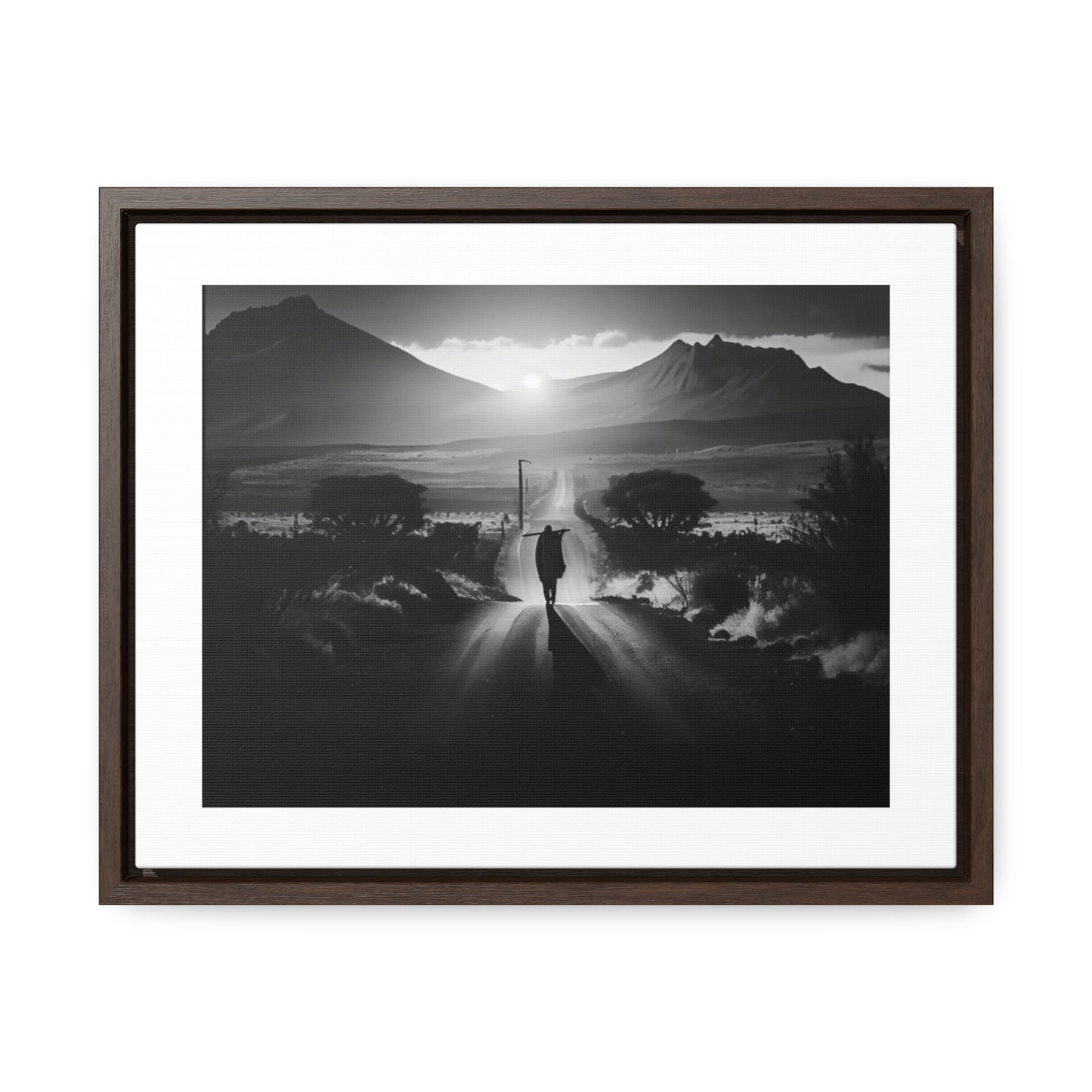 'Not without purpose' - Framed Canvas b&w Wall Art