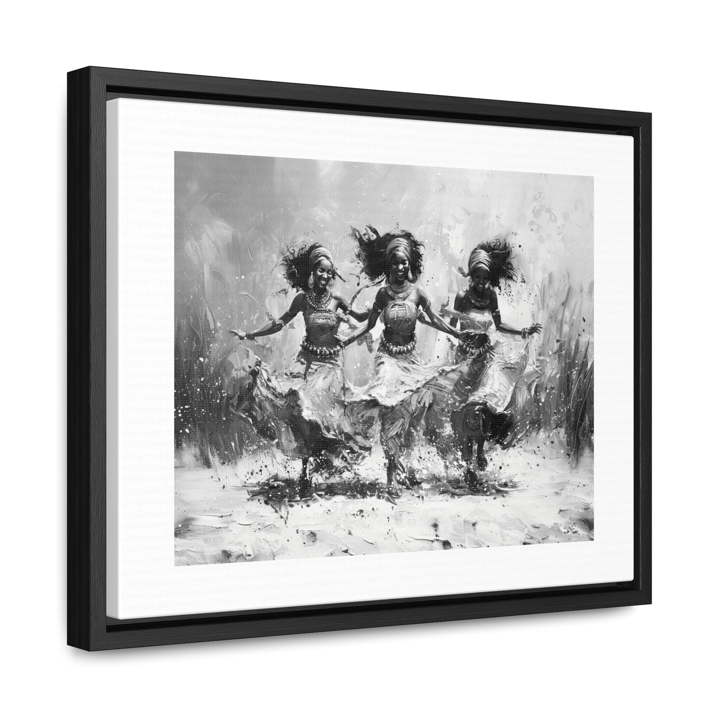 Windswept Rhythm - Framed Canvas b&w Wall Art