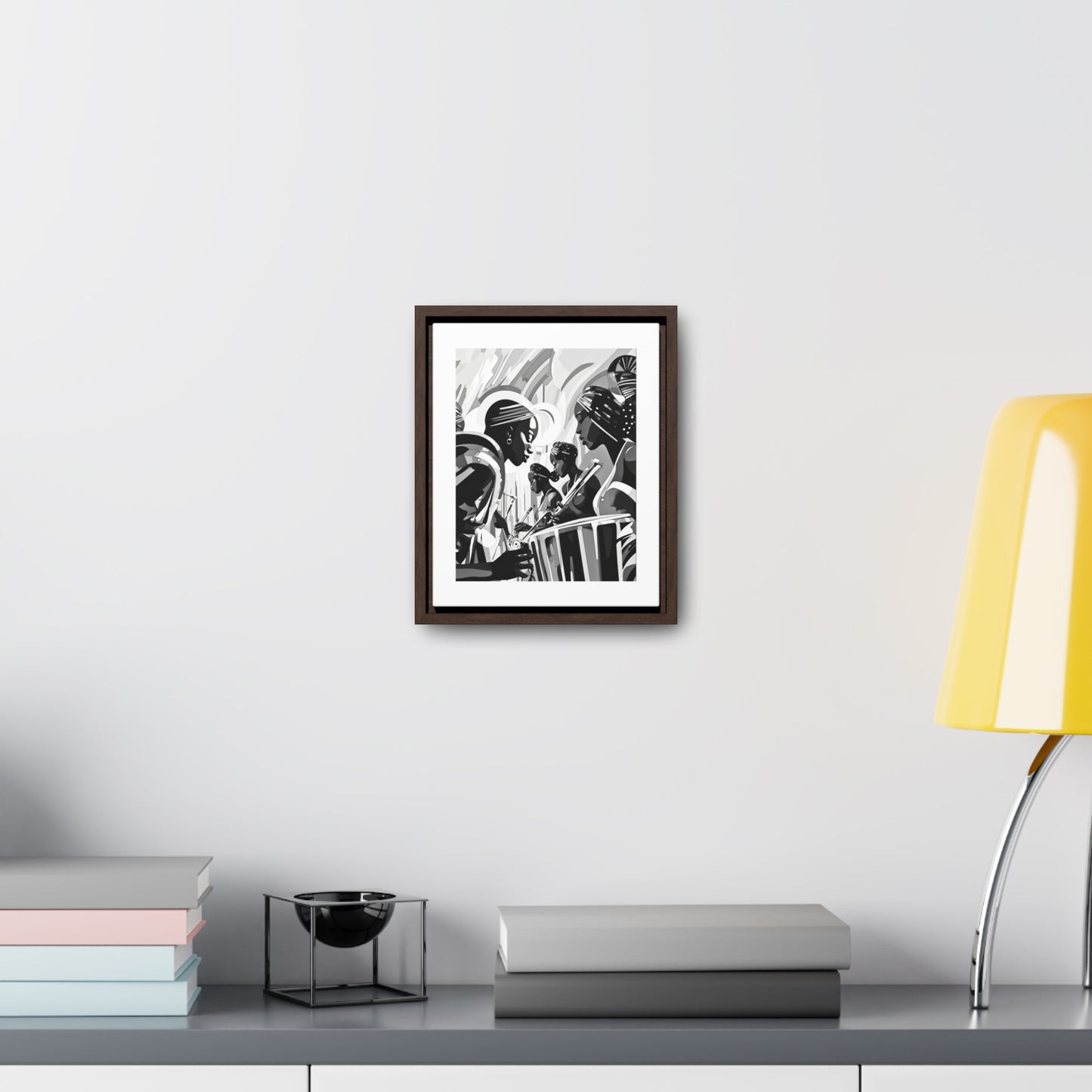 Street Pulse - Framed Canvas b&w Wall Art