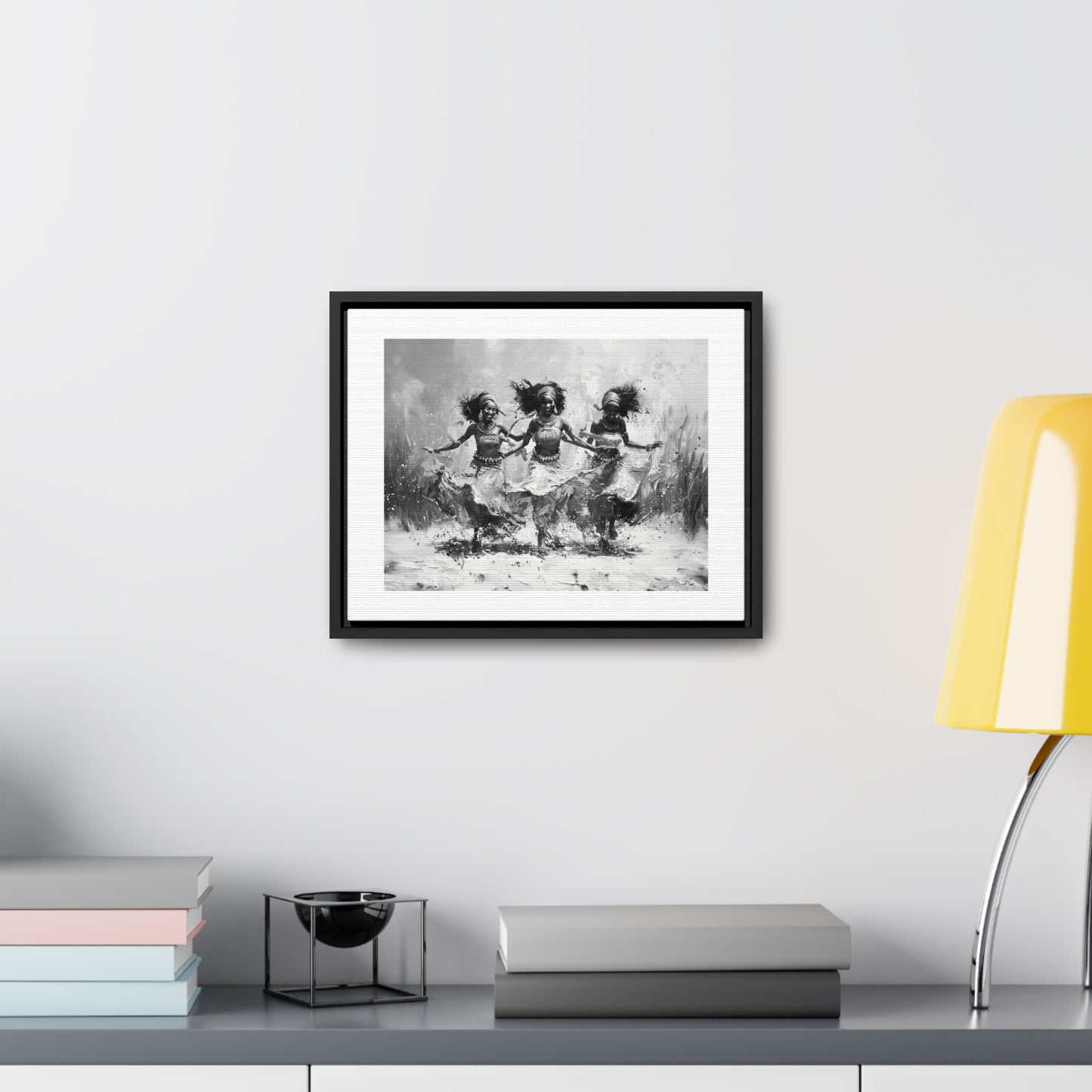 Windswept Rhythm - Framed Canvas b&w Wall Art