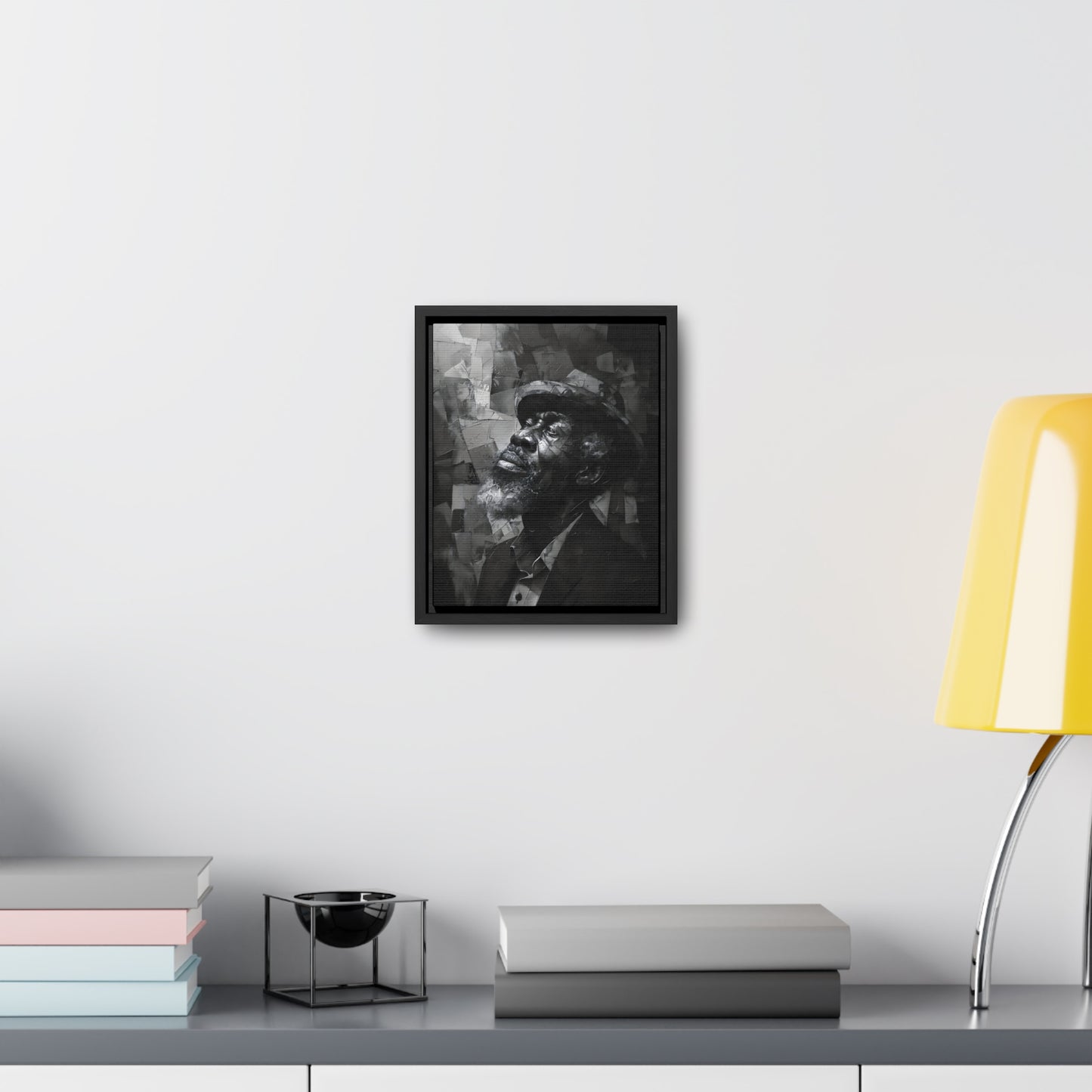 Gratitude's Whisper ተመስገን አምላኬ - Framed Canvas b&w Wall Art
