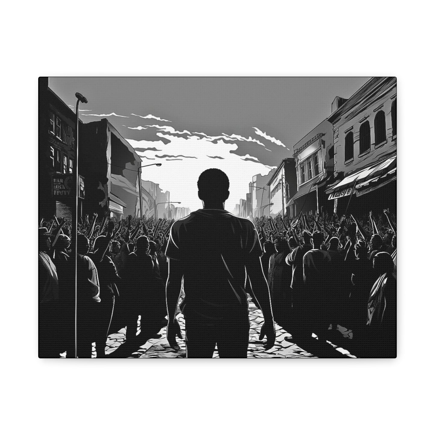 ሳይደፈርስ አይጠራም - Canvas b&w Wall Art