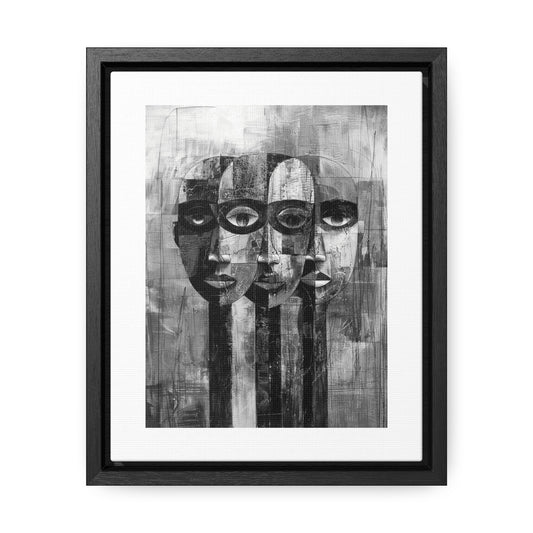 Beneath the Veil - Framed Canvas b&w Wall Art