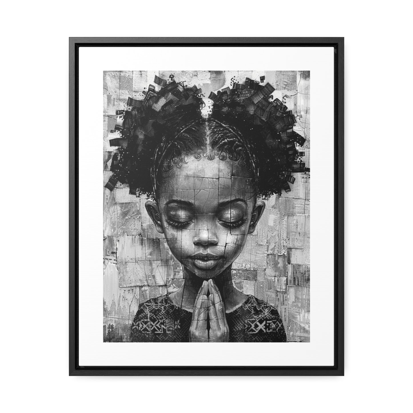 Whispers of Hope - Framed Canvas b&w Wall Art