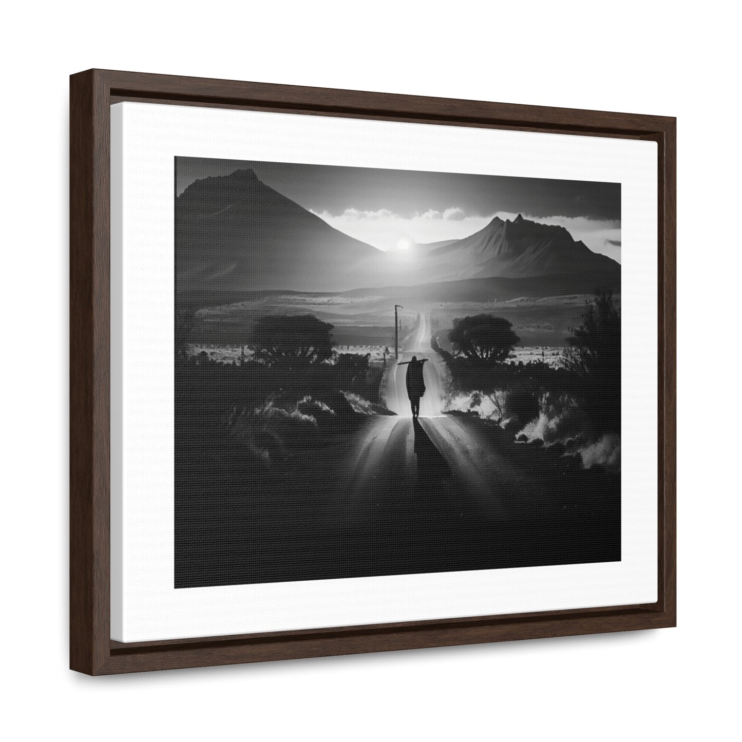 'Not without purpose' - Framed Canvas b&w Wall Art