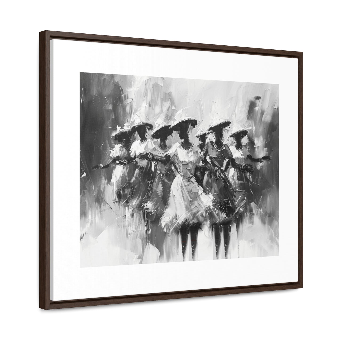 Rhythms of Joy - Framed Canvas b&w Wall Art