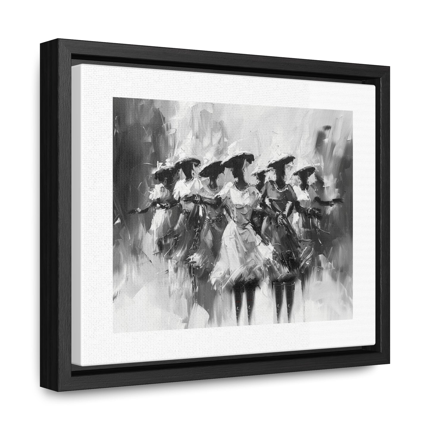 Rhythms of Joy - Framed Canvas b&w Wall Art