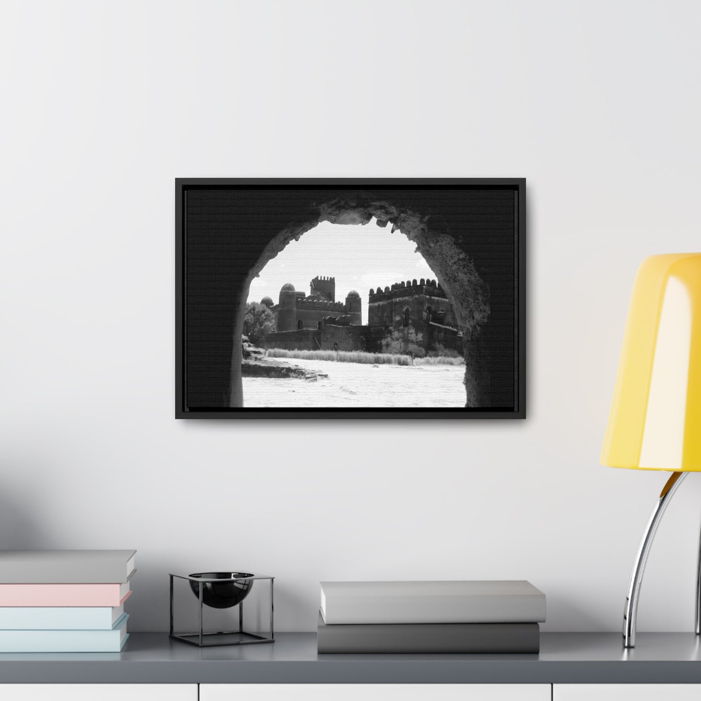Through the Lion's Jaws - Framed Canvas Photography b&w