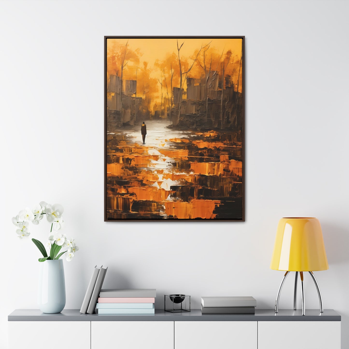 Solitude's Wisdom - Framed Canvas Wall Art