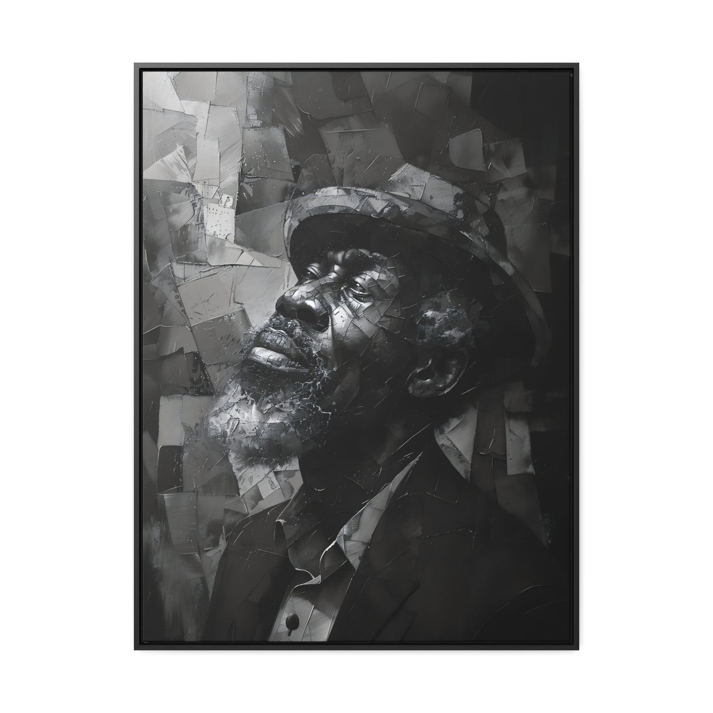 Gratitude's Whisper ተመስገን አምላኬ - Framed Canvas b&w Wall Art