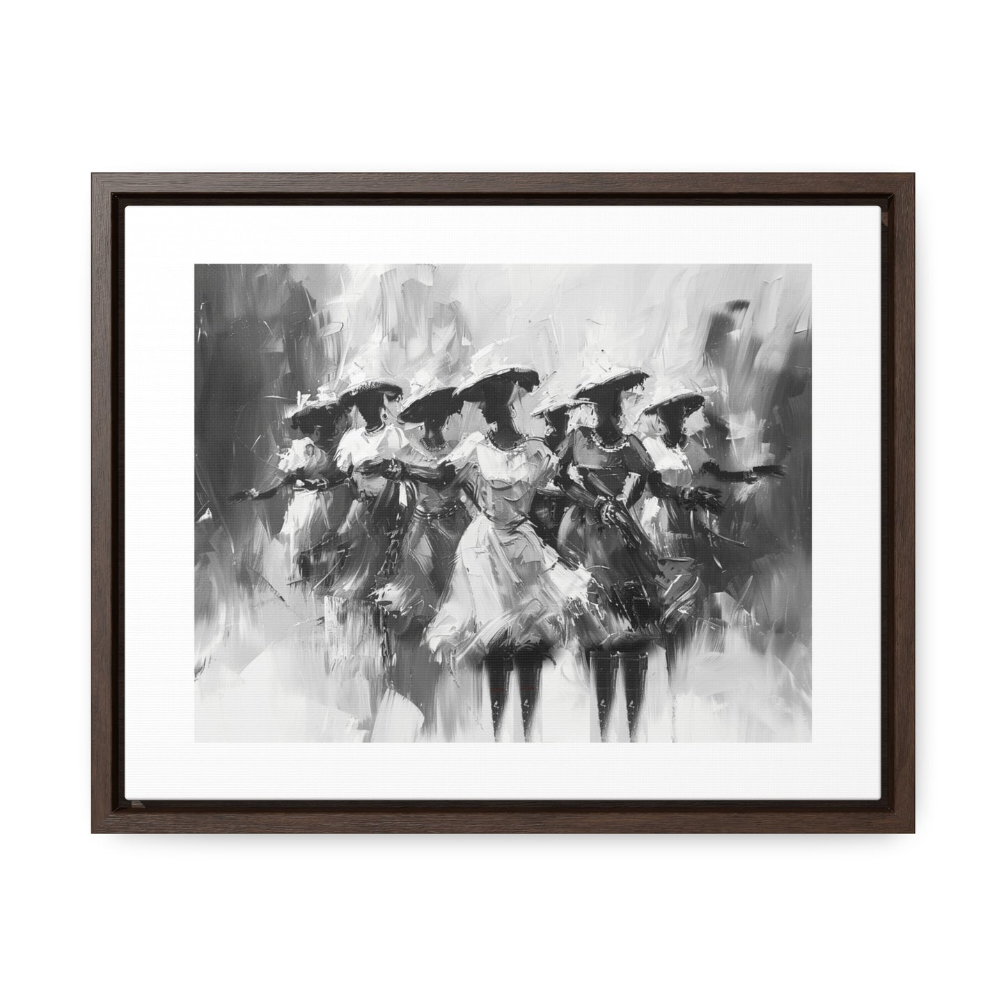 Rhythms of Joy - Framed Canvas b&w Wall Art