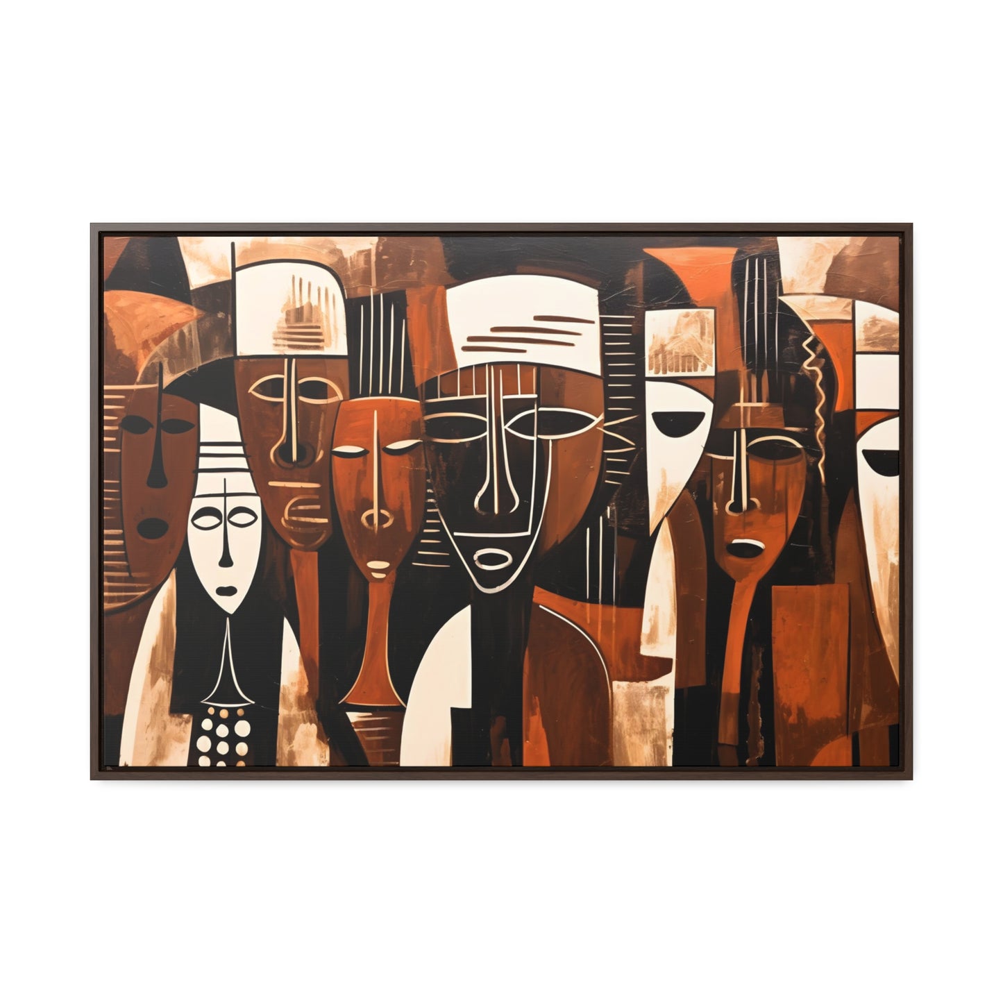 Ancestral Legacy on Ethnic Guise - Framed Canvas Wall Art