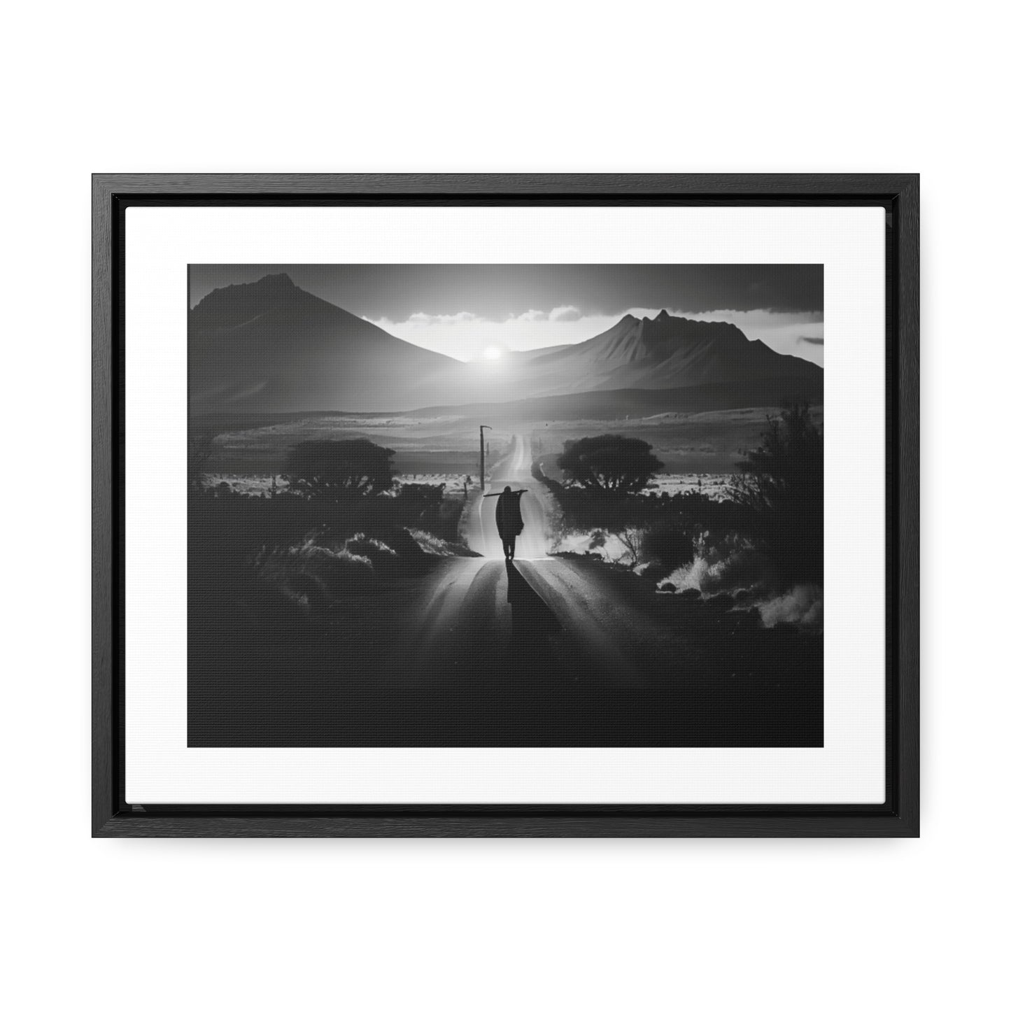 'Not without purpose' - Framed Canvas b&w Wall Art