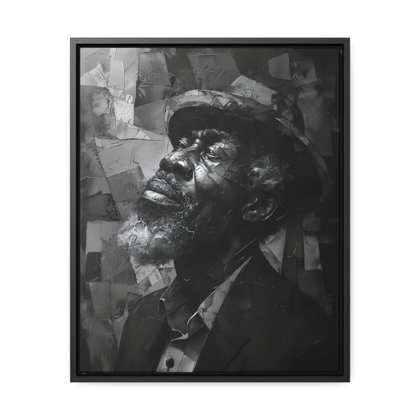 Gratitude's Whisper ተመስገን አምላኬ - Framed Canvas b&w Wall Art