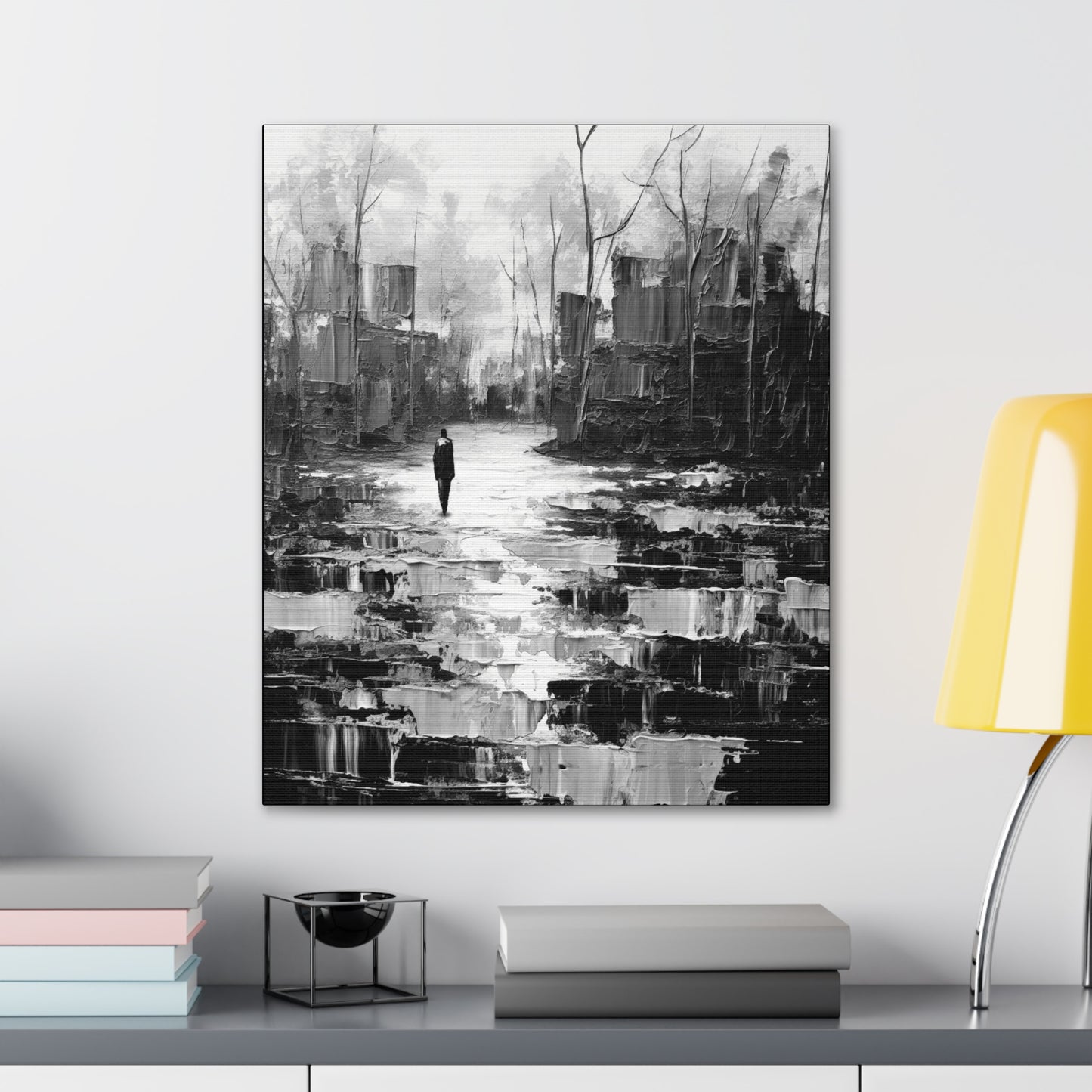 Solitude's Wisdom - Canvas b&w Wall Art